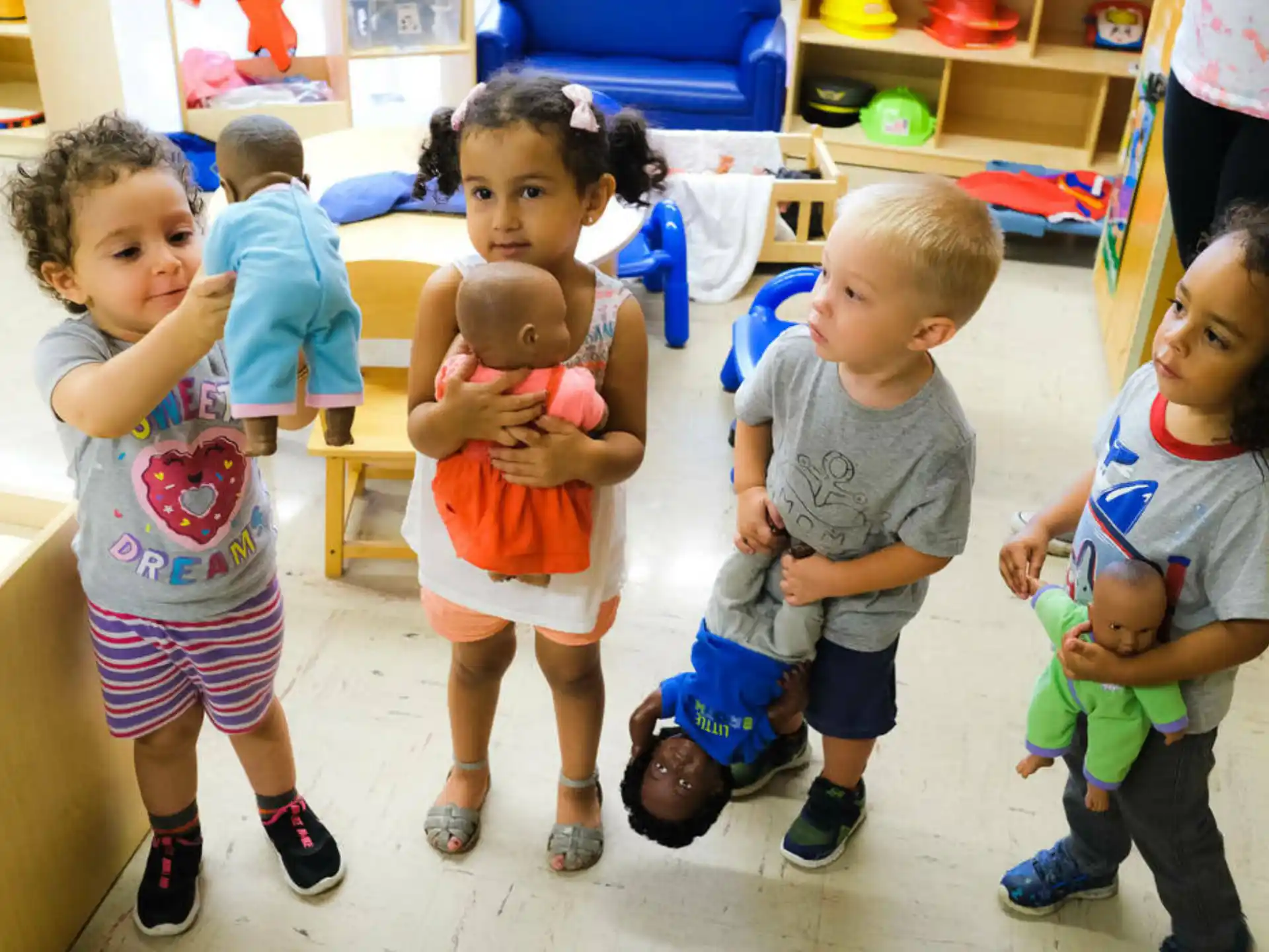 a group of children in a room