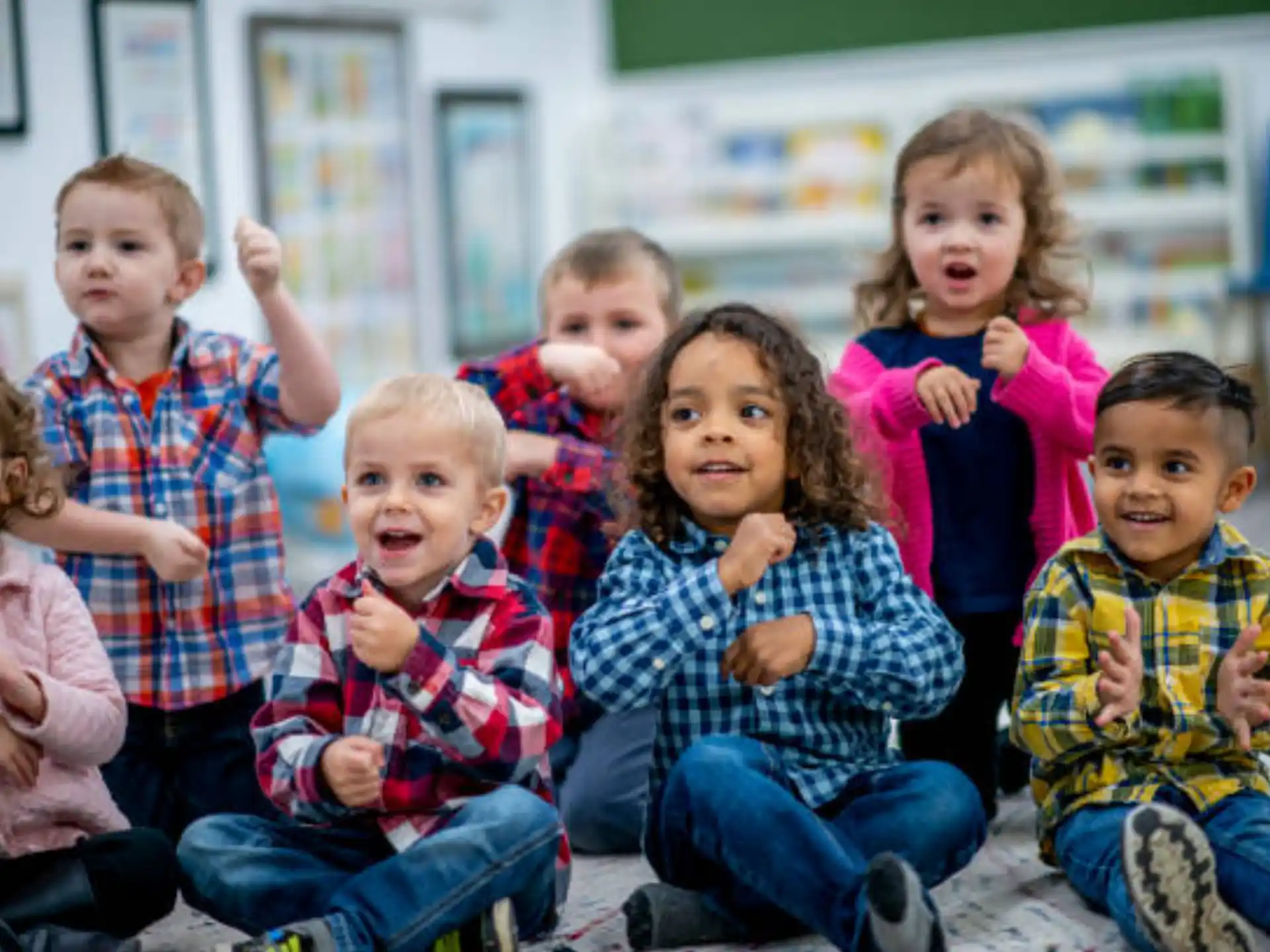 a group of children posing for a photo