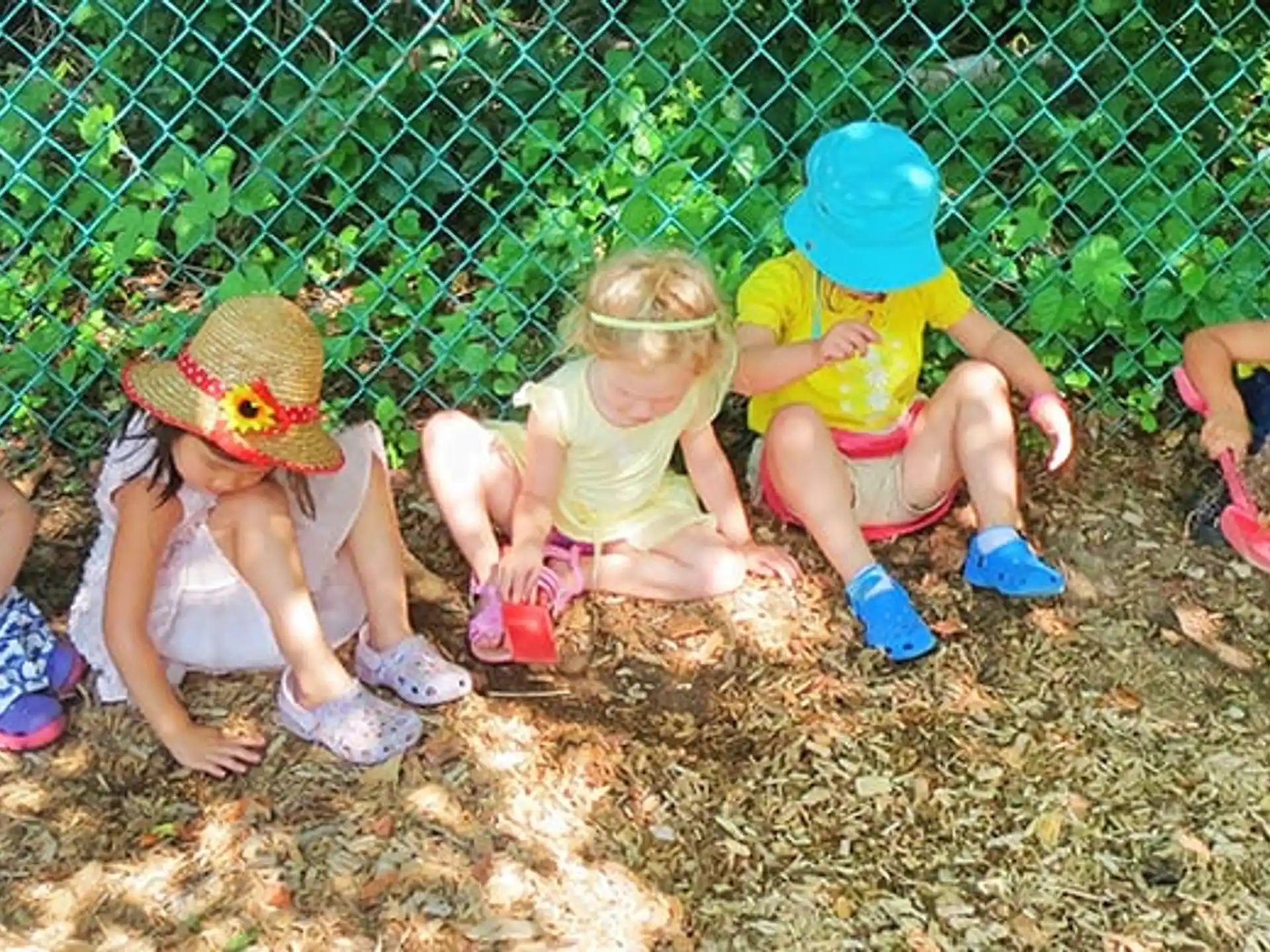 a group of children playing in the sand
