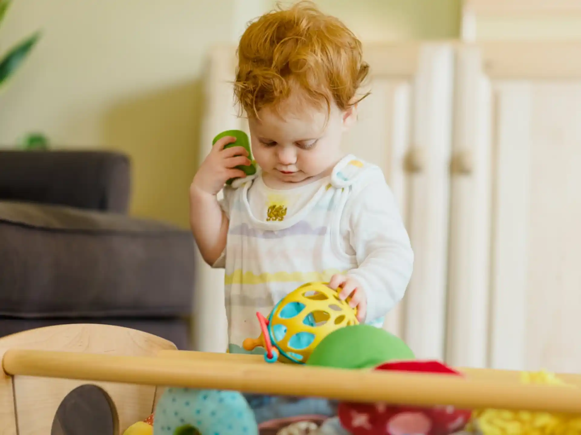 a child playing with toys