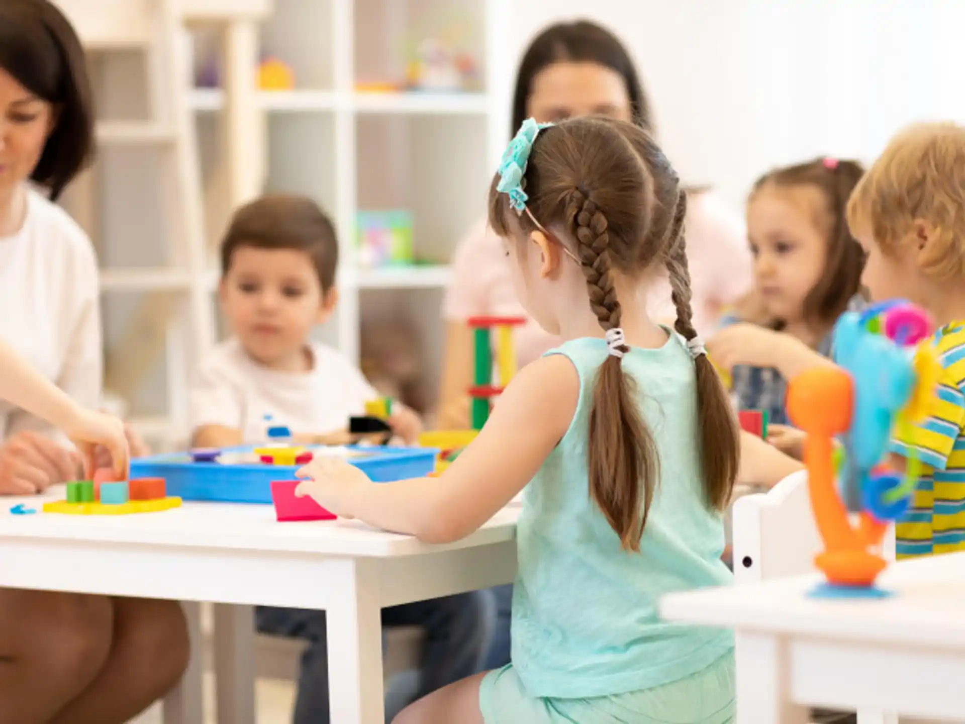 a group of children in a classroom
