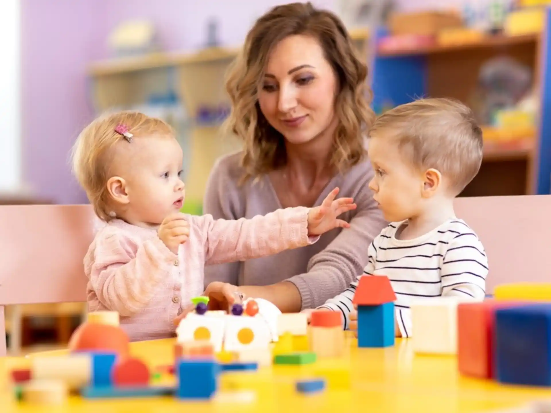 a person and two children