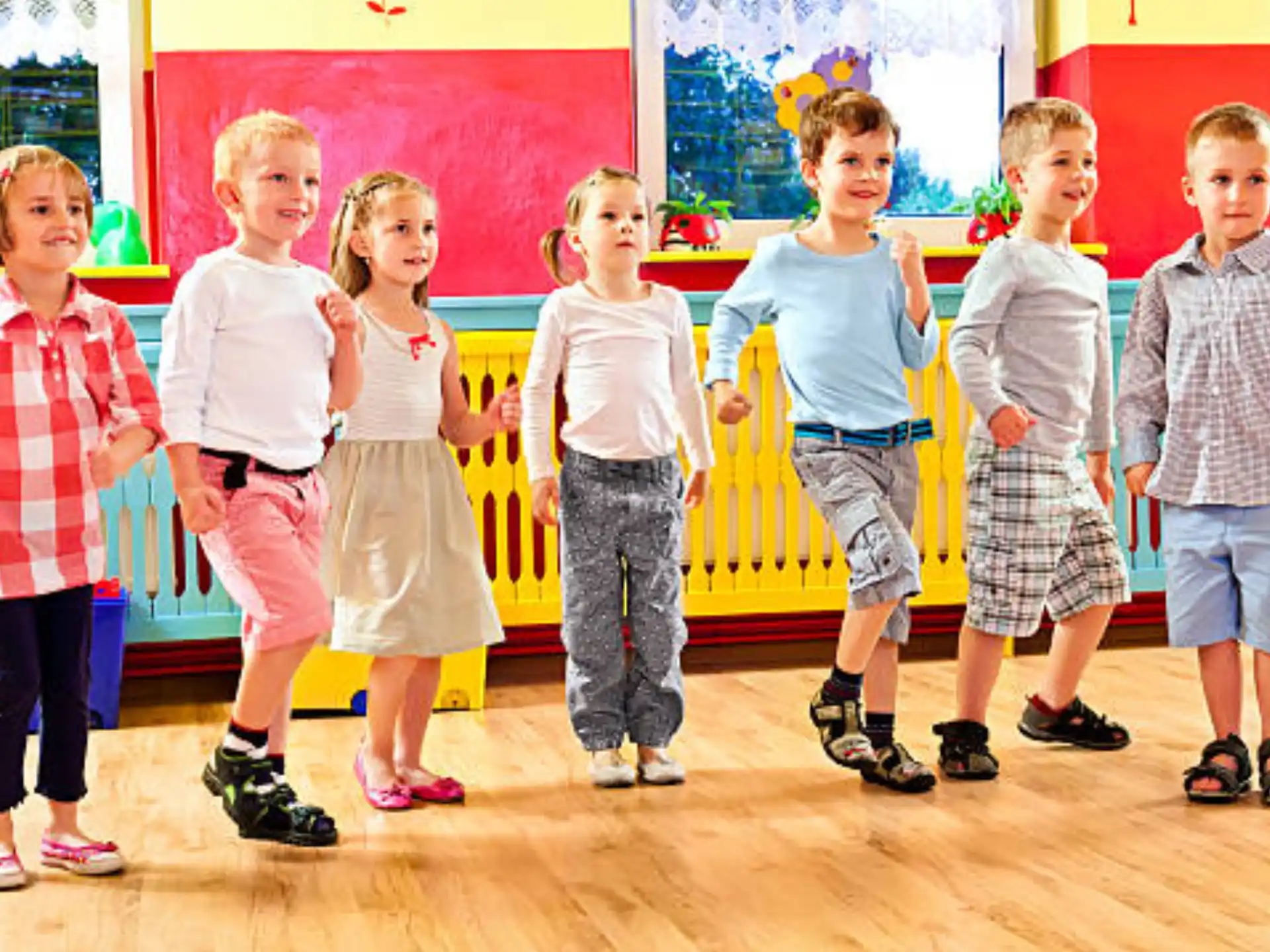 a group of children in a classroom
