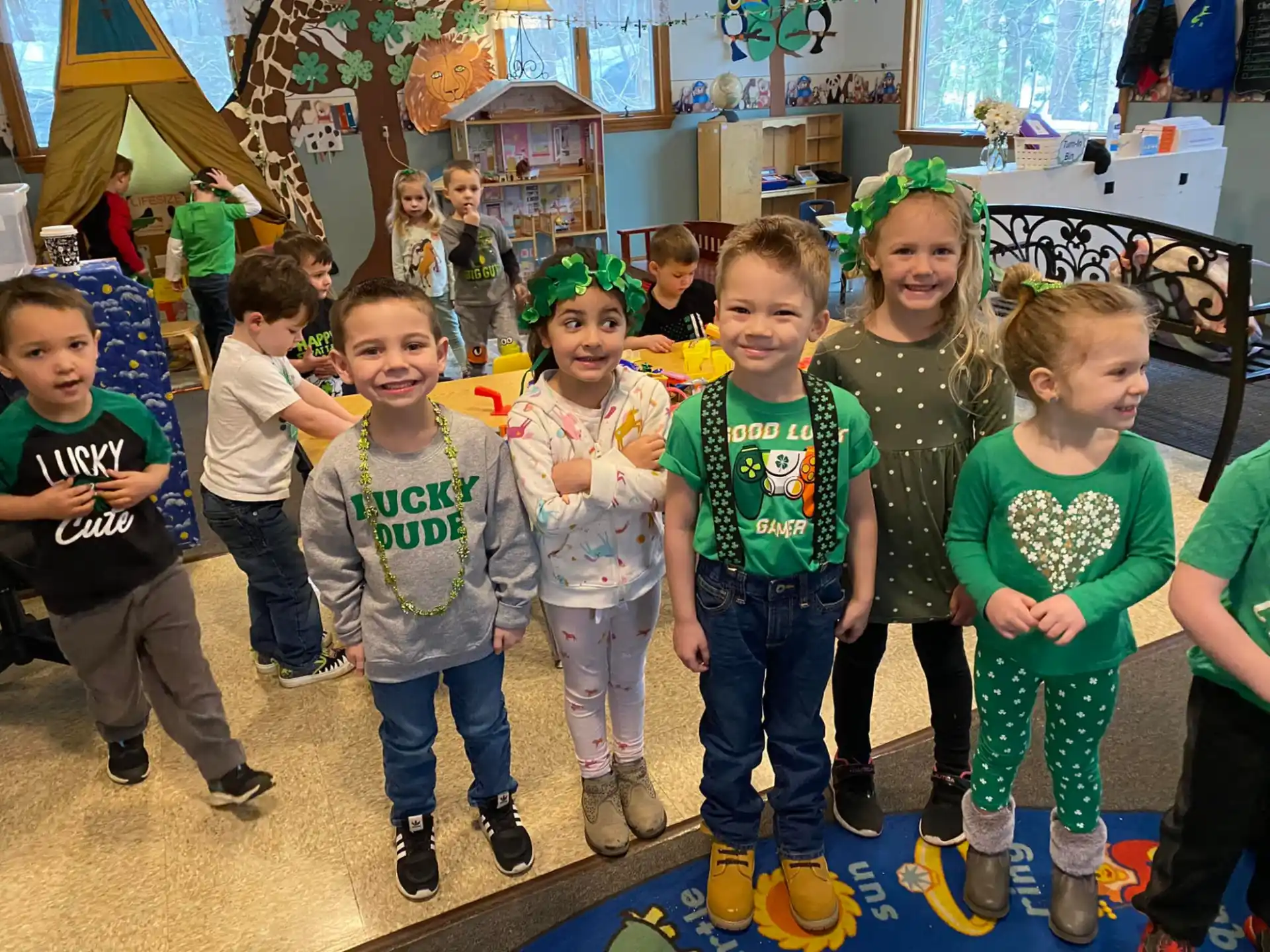 a group of children in a room