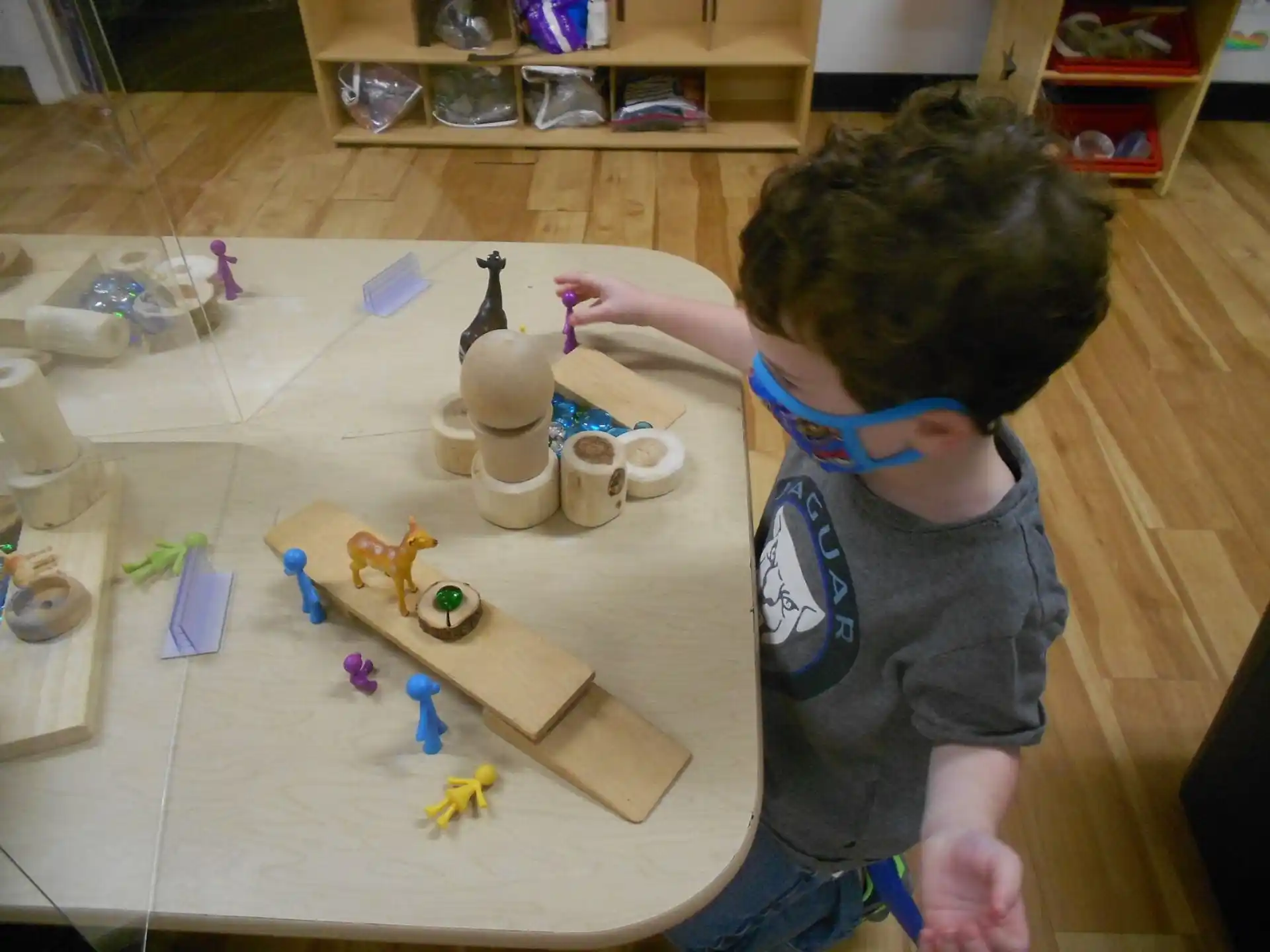 a child playing with toys