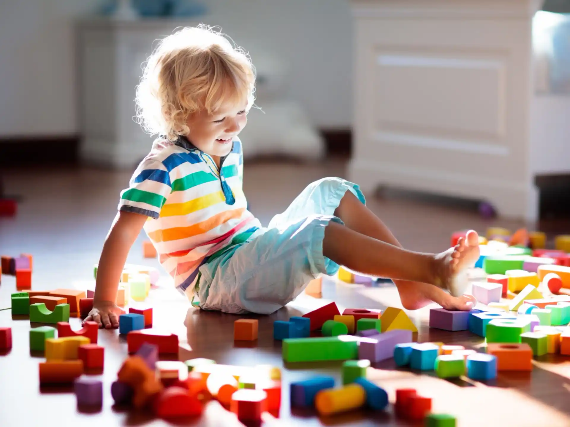 a child playing with blocks