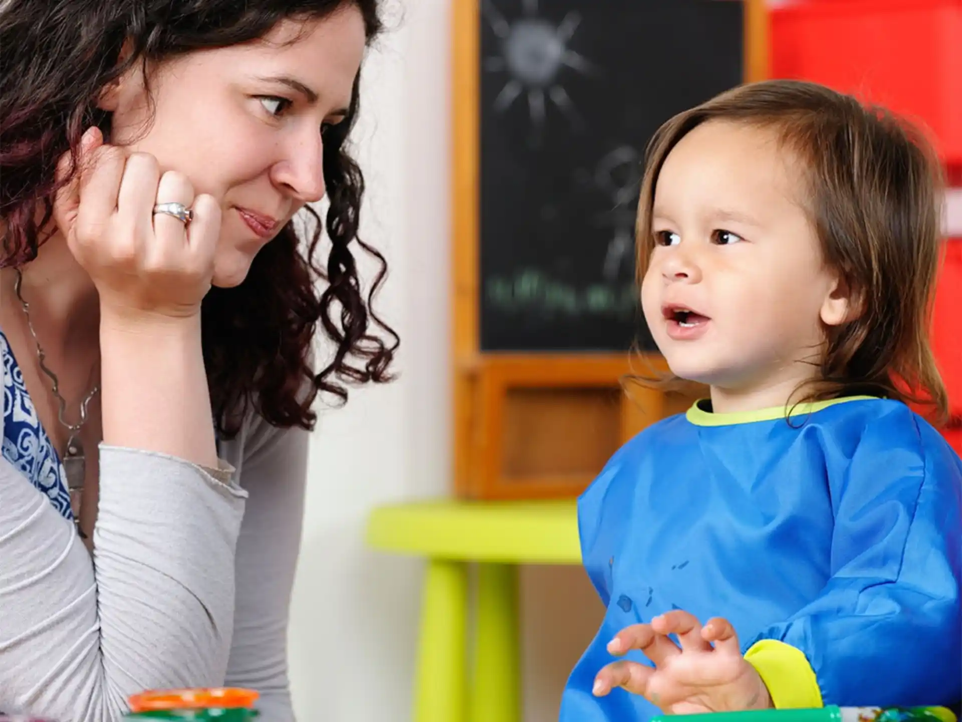 a woman and a child