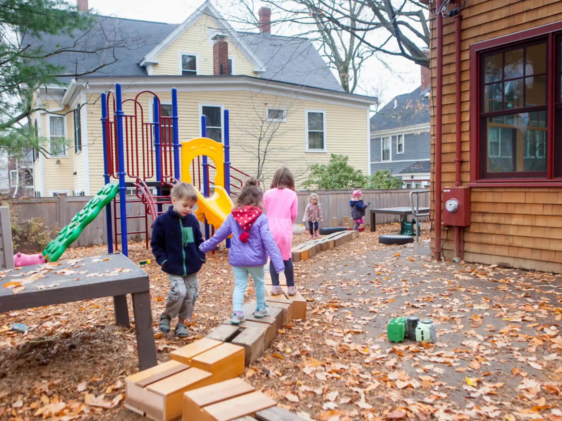 children playing in the garden