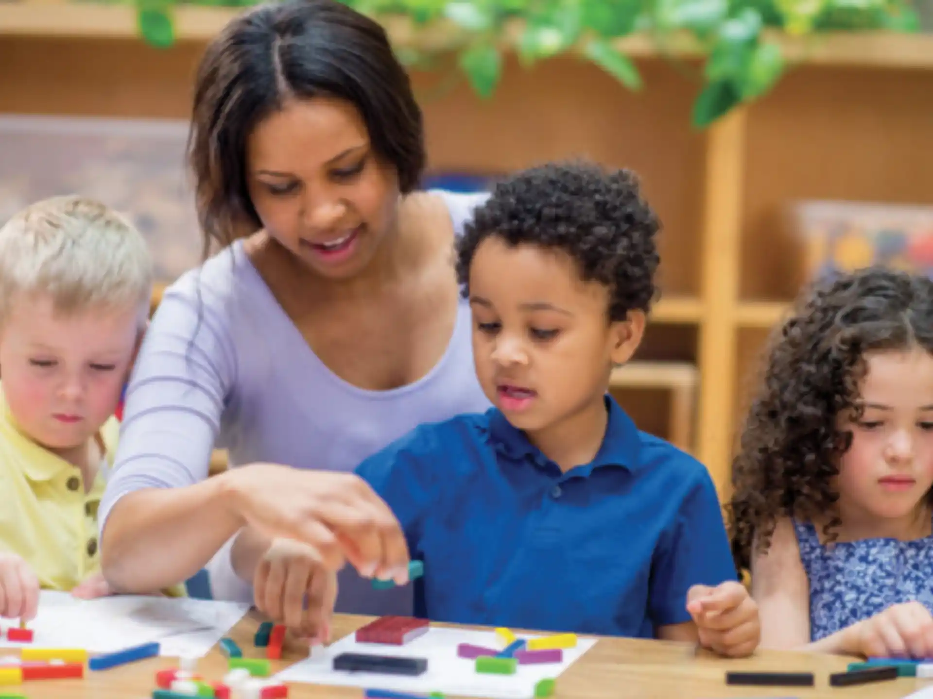 a person and several children