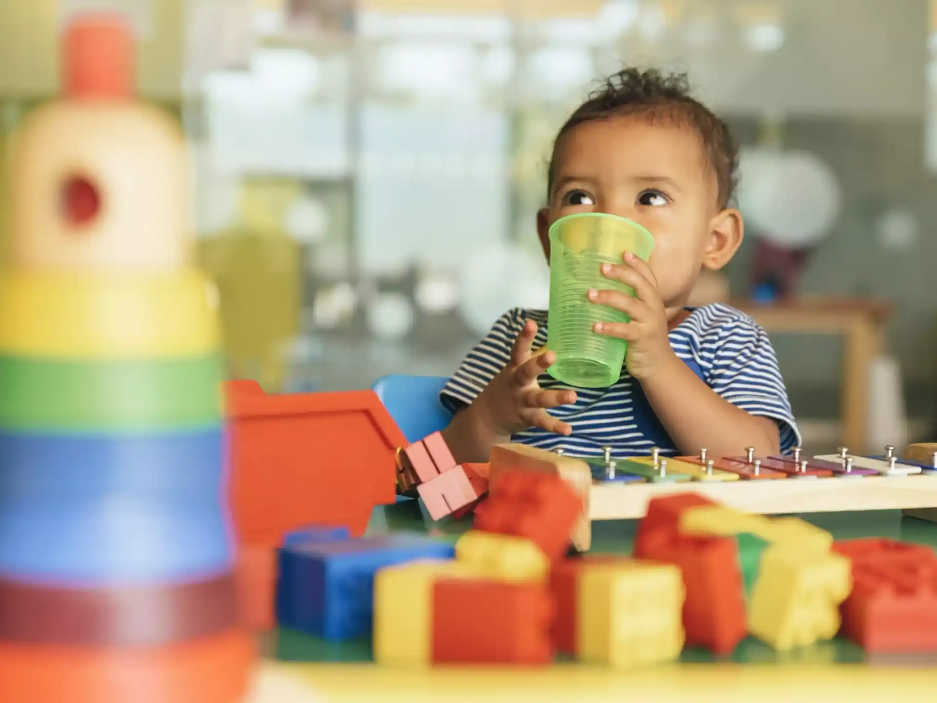 a child playing with toys