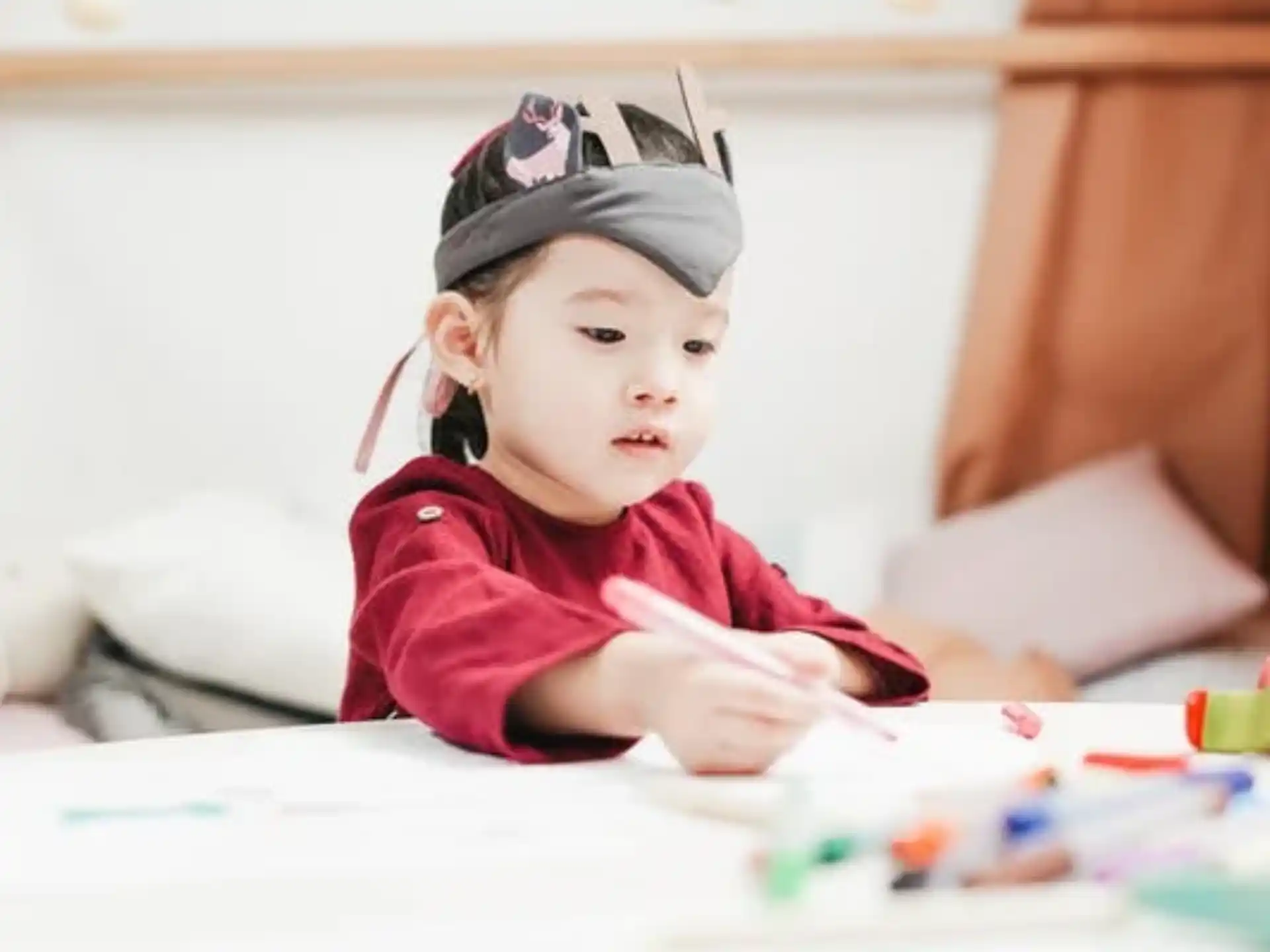a baby wearing a hat