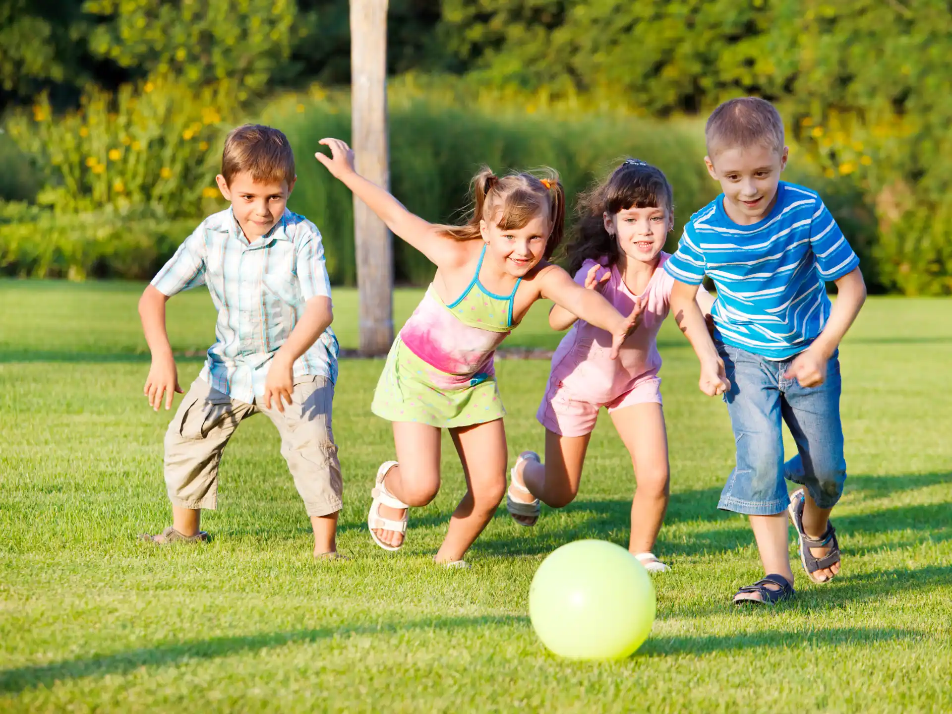 kids playing with a ball
