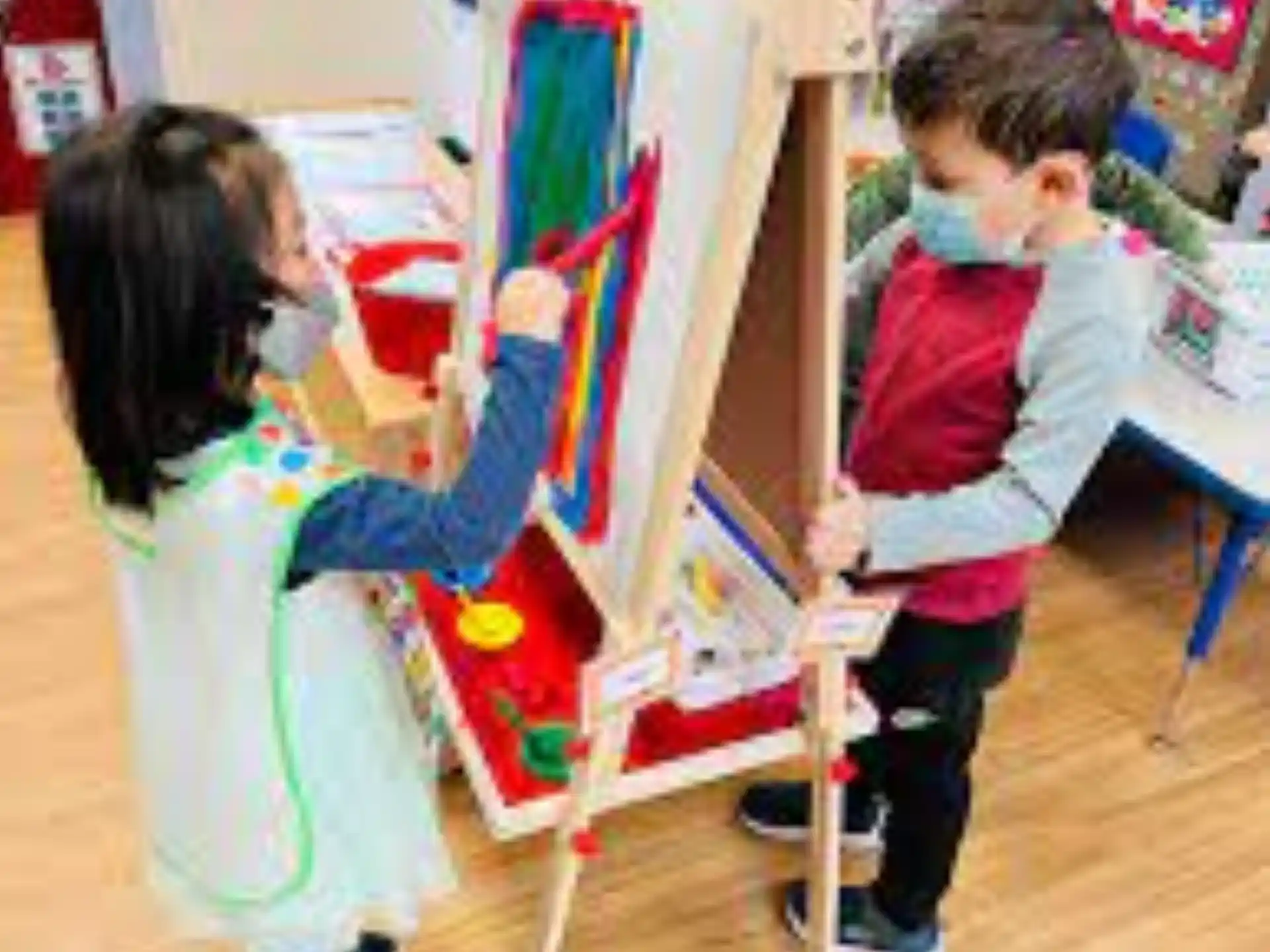 a few children painting