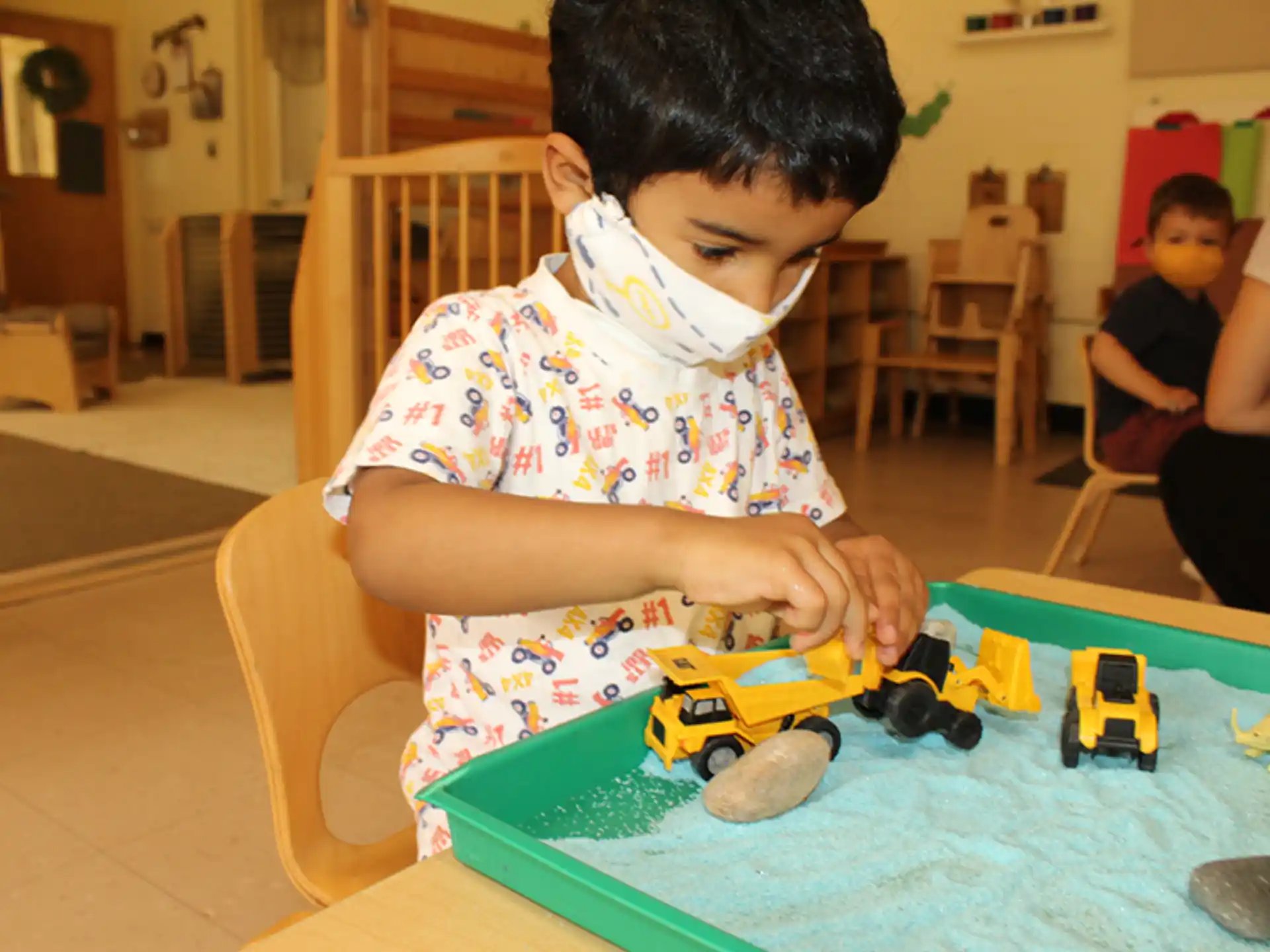 a child playing with toys