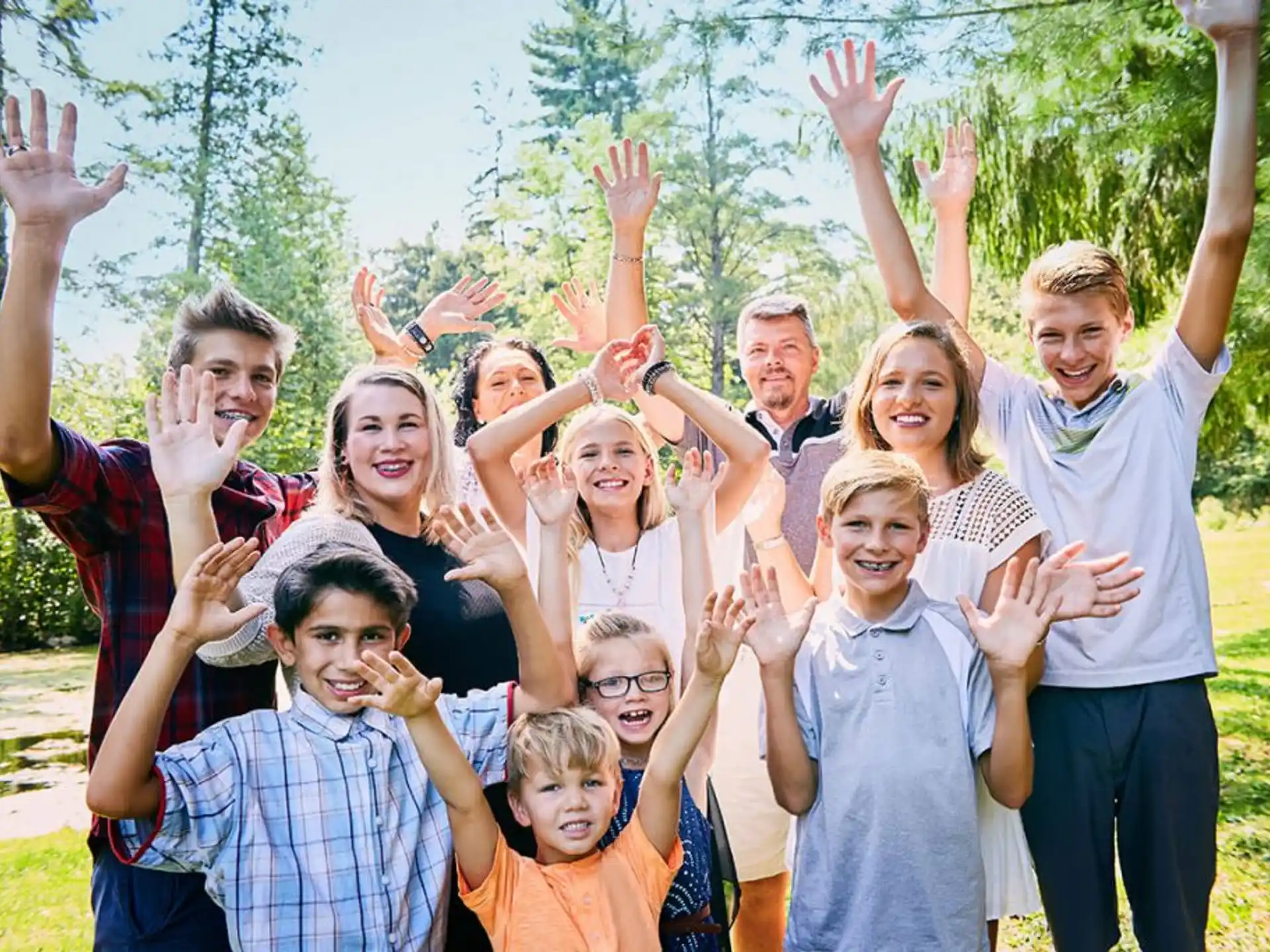 a group of people posing for a photo