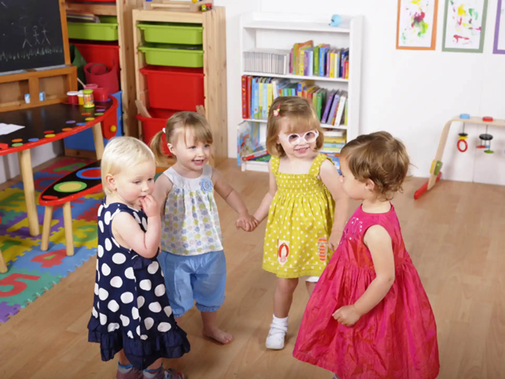 a group of children in a room