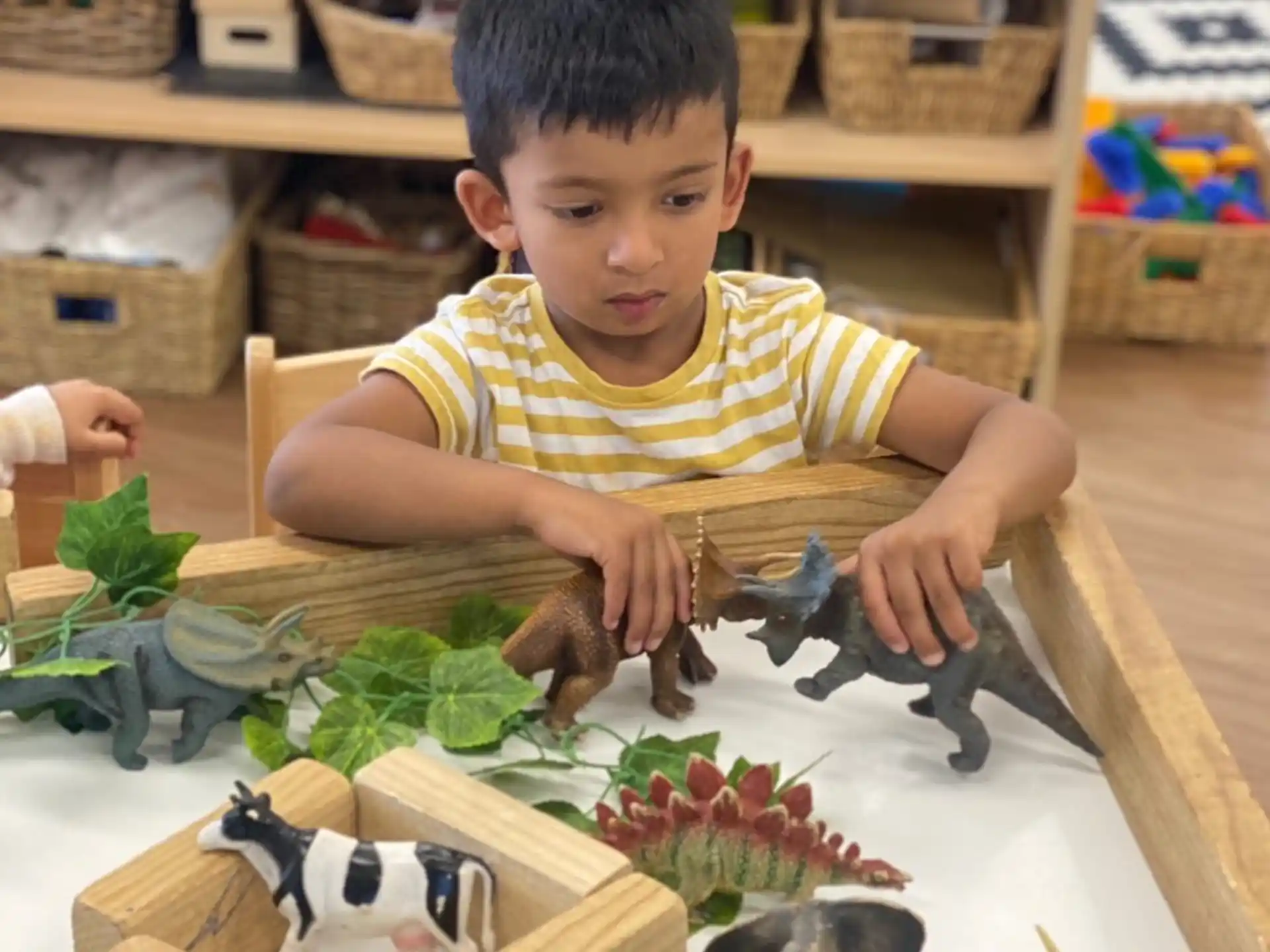 a child playing with toys