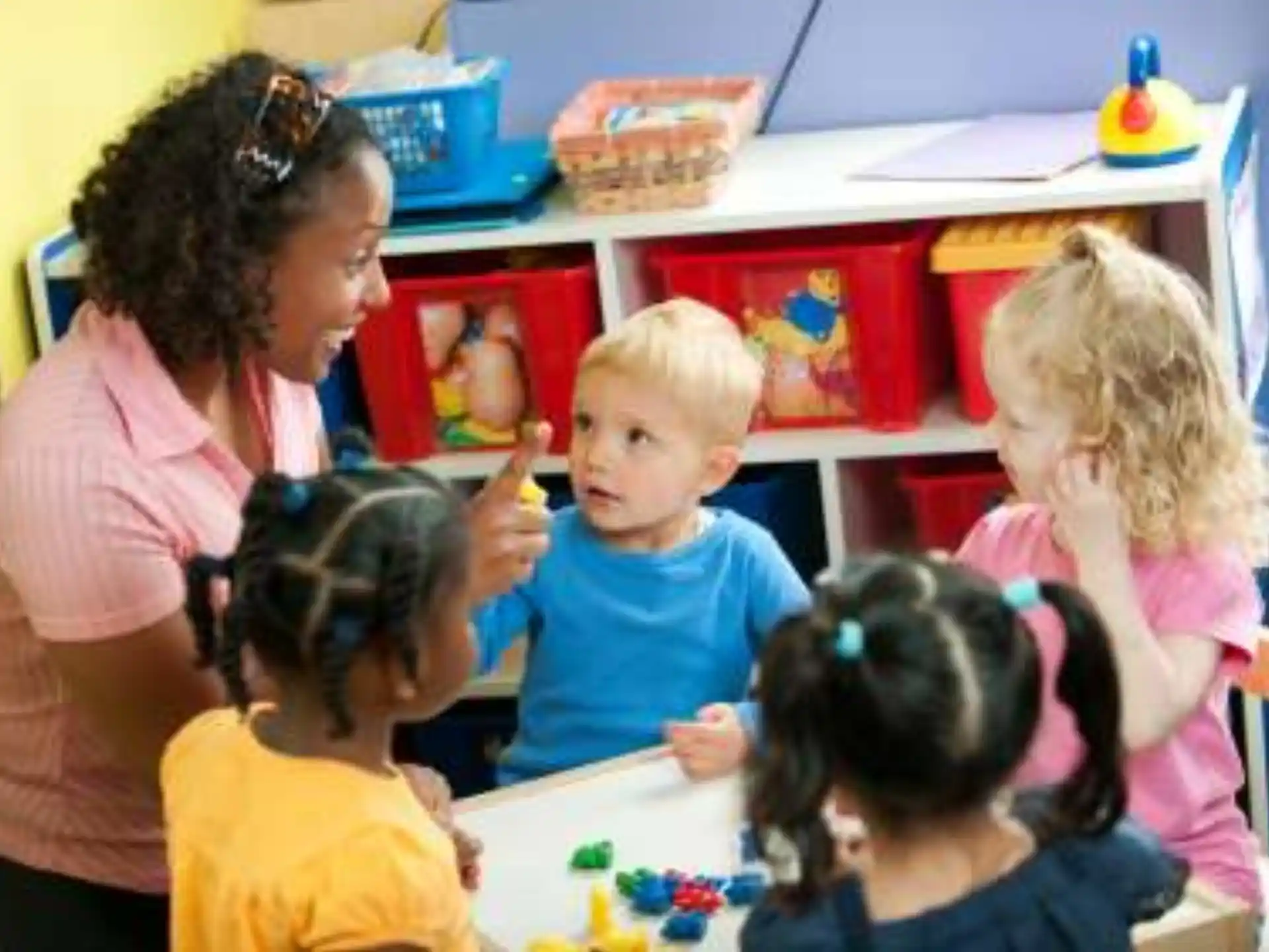 a person and several children