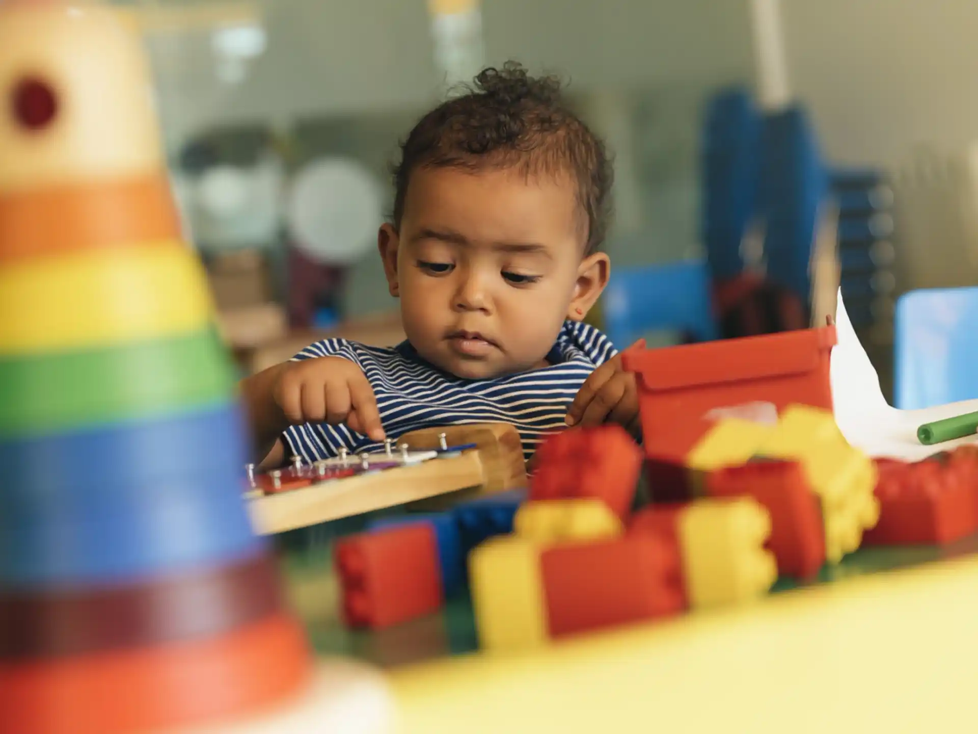 a child playing with toys