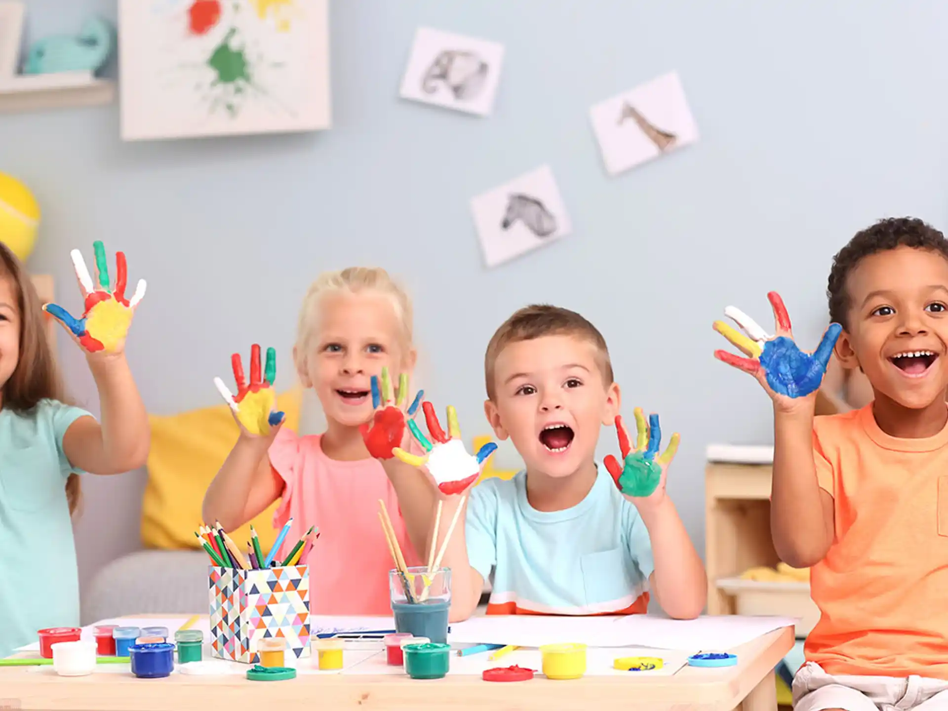 a group of kids with toothbrushes in their mouths