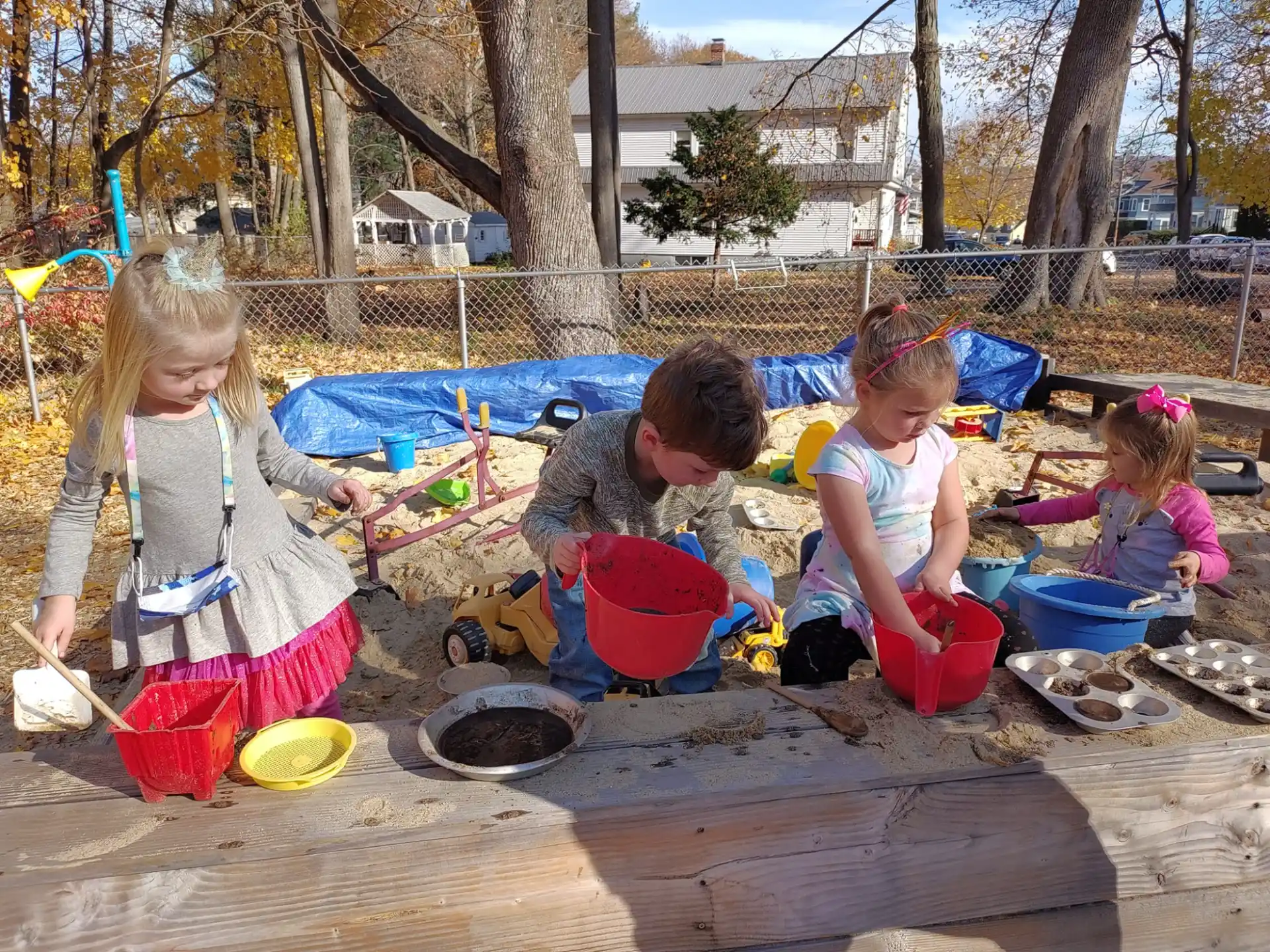 children playing in the sand