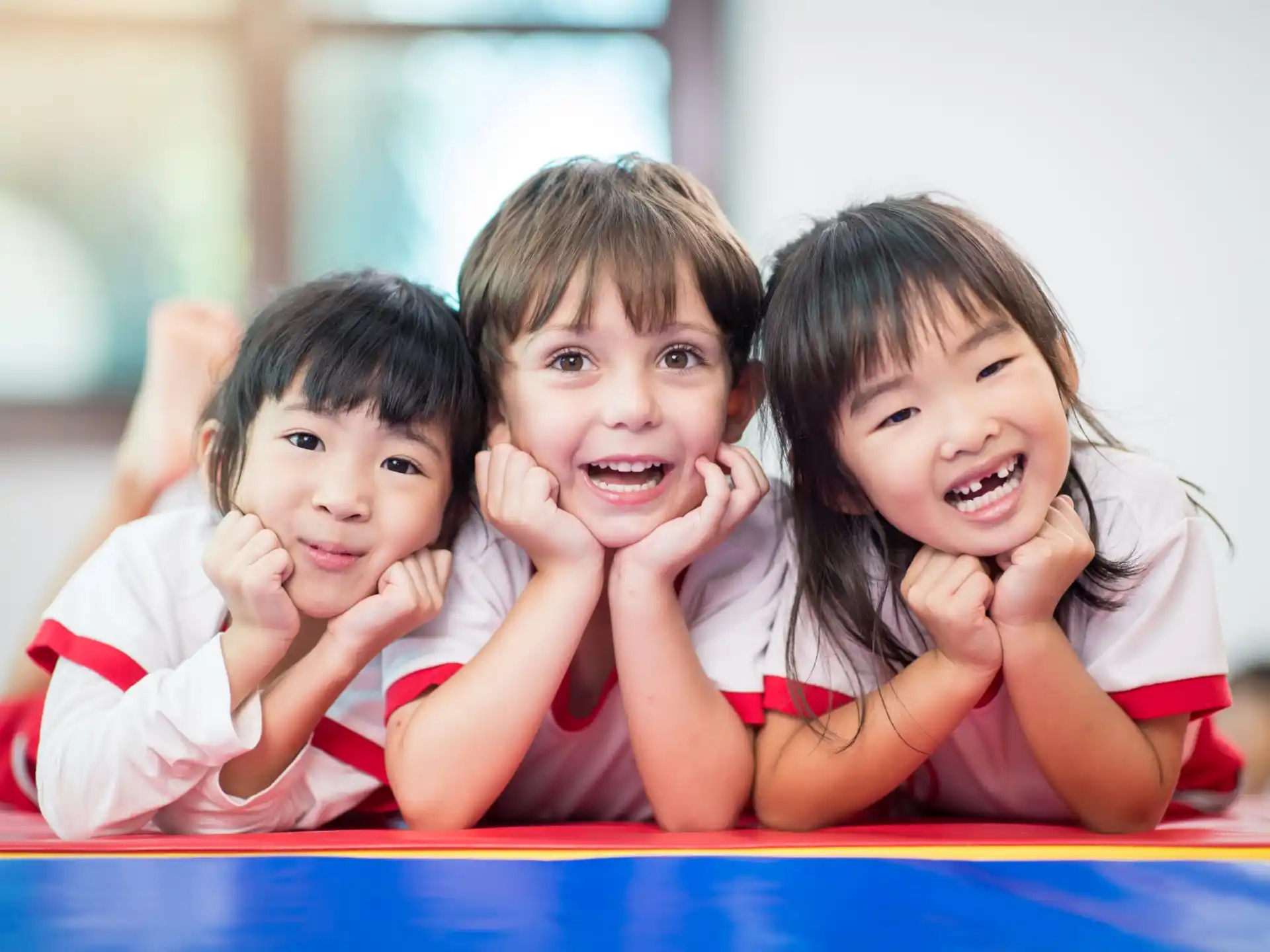 a group of kids smiling