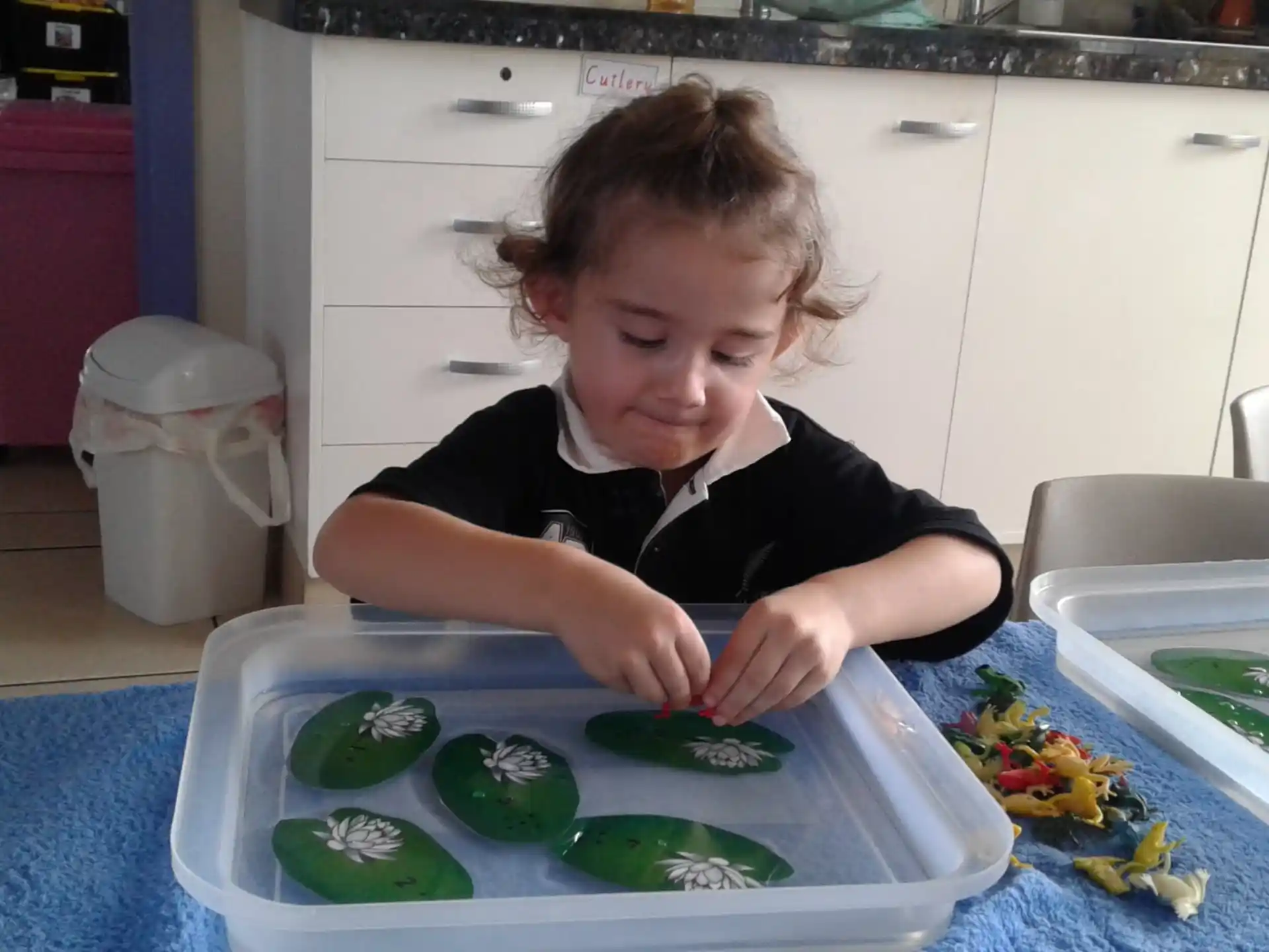 a child making a cake