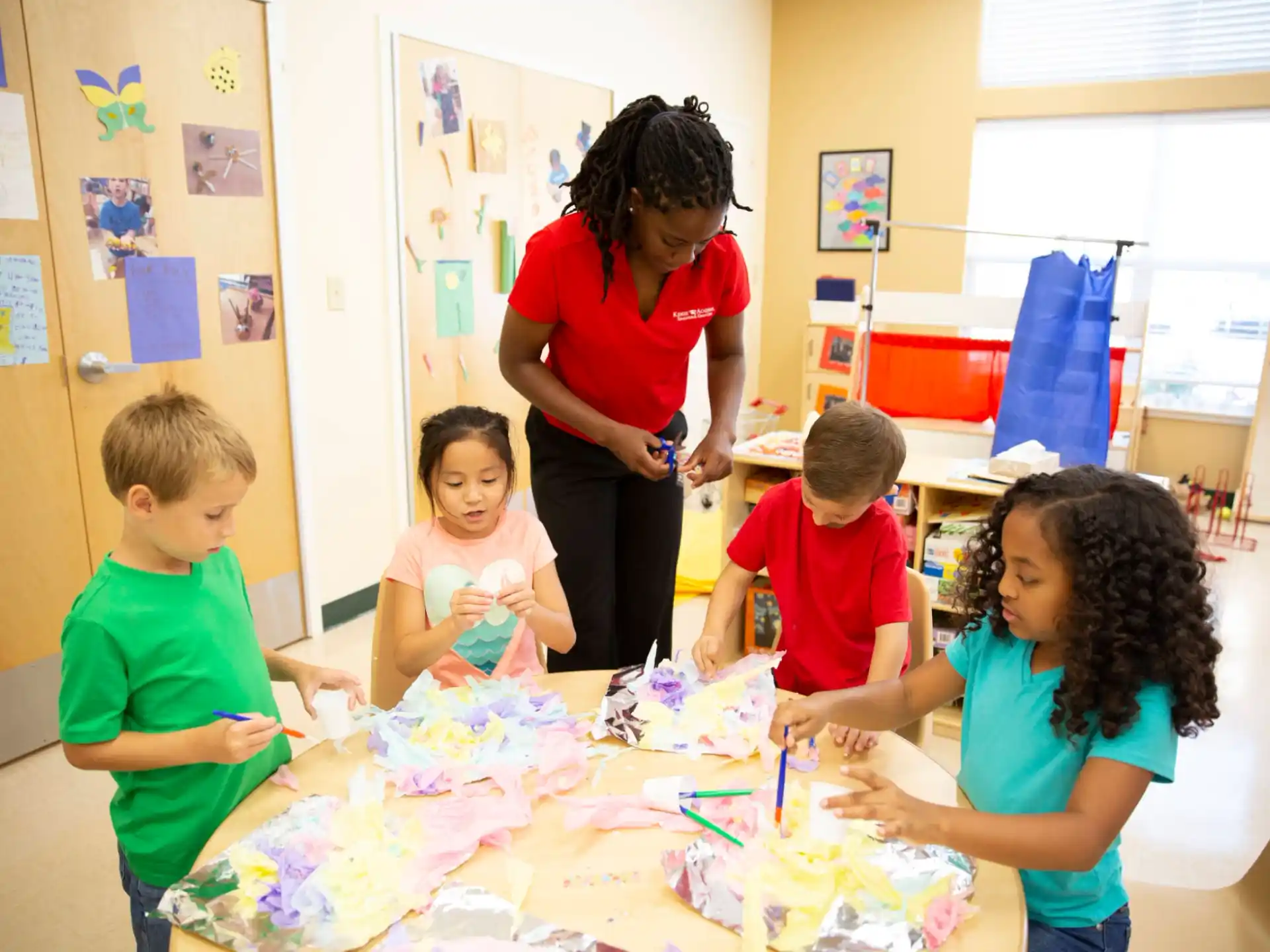 a person and several children