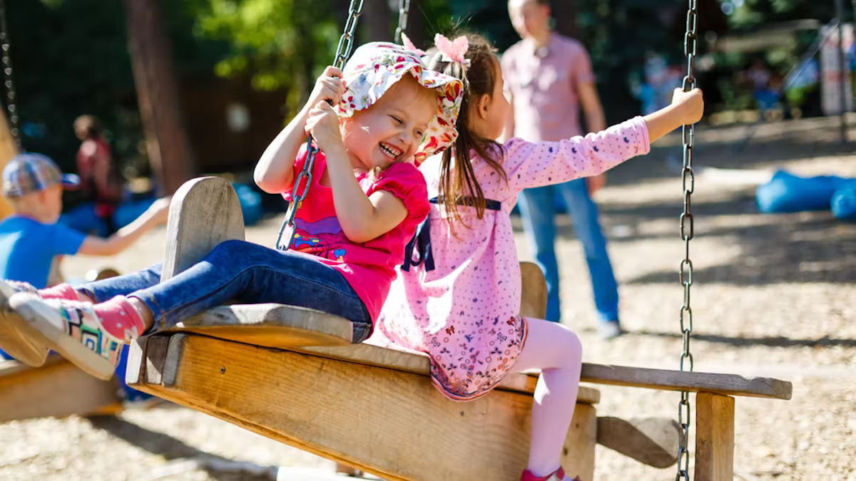 a girl on a swing