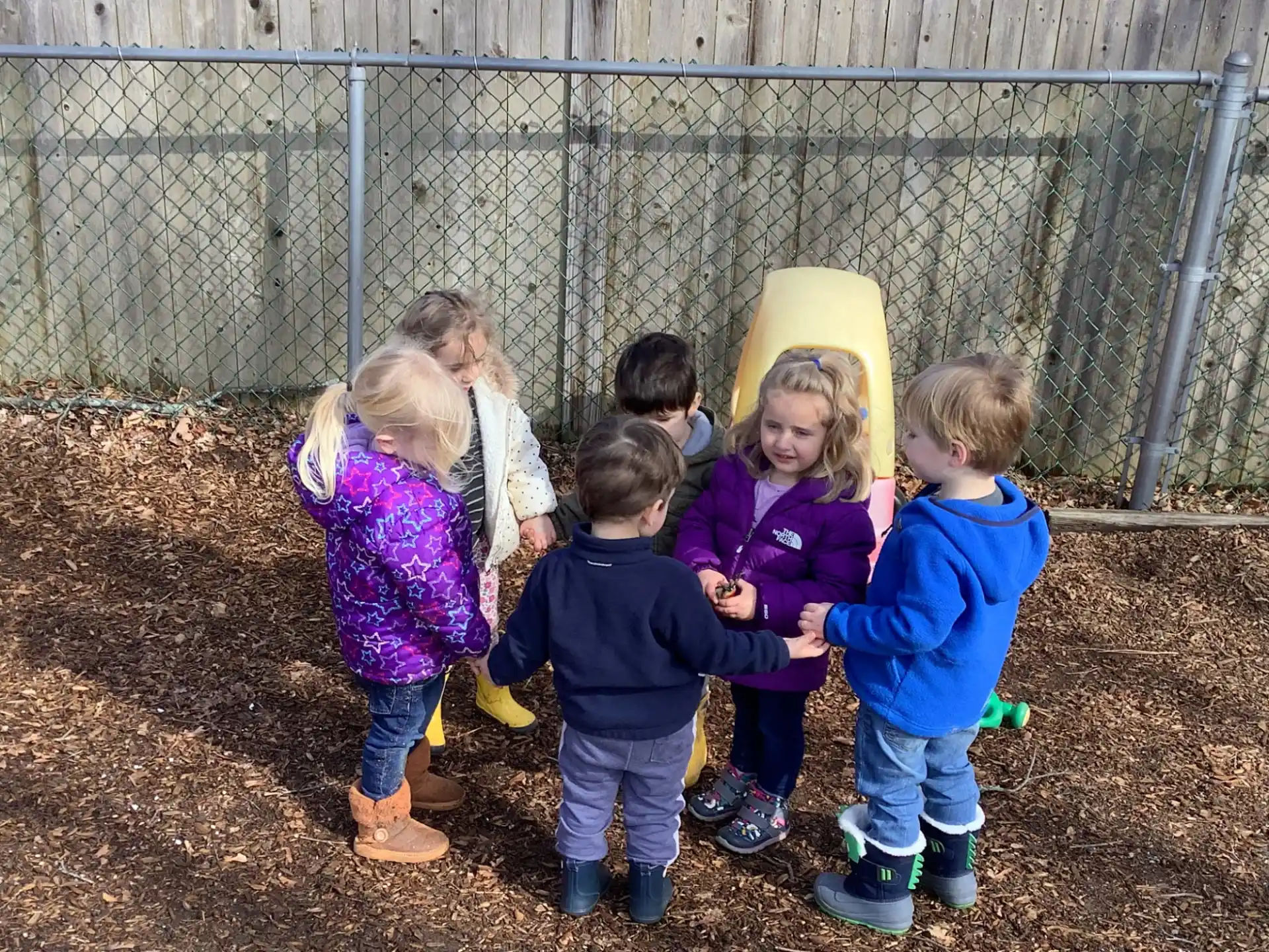 a group of children in a field