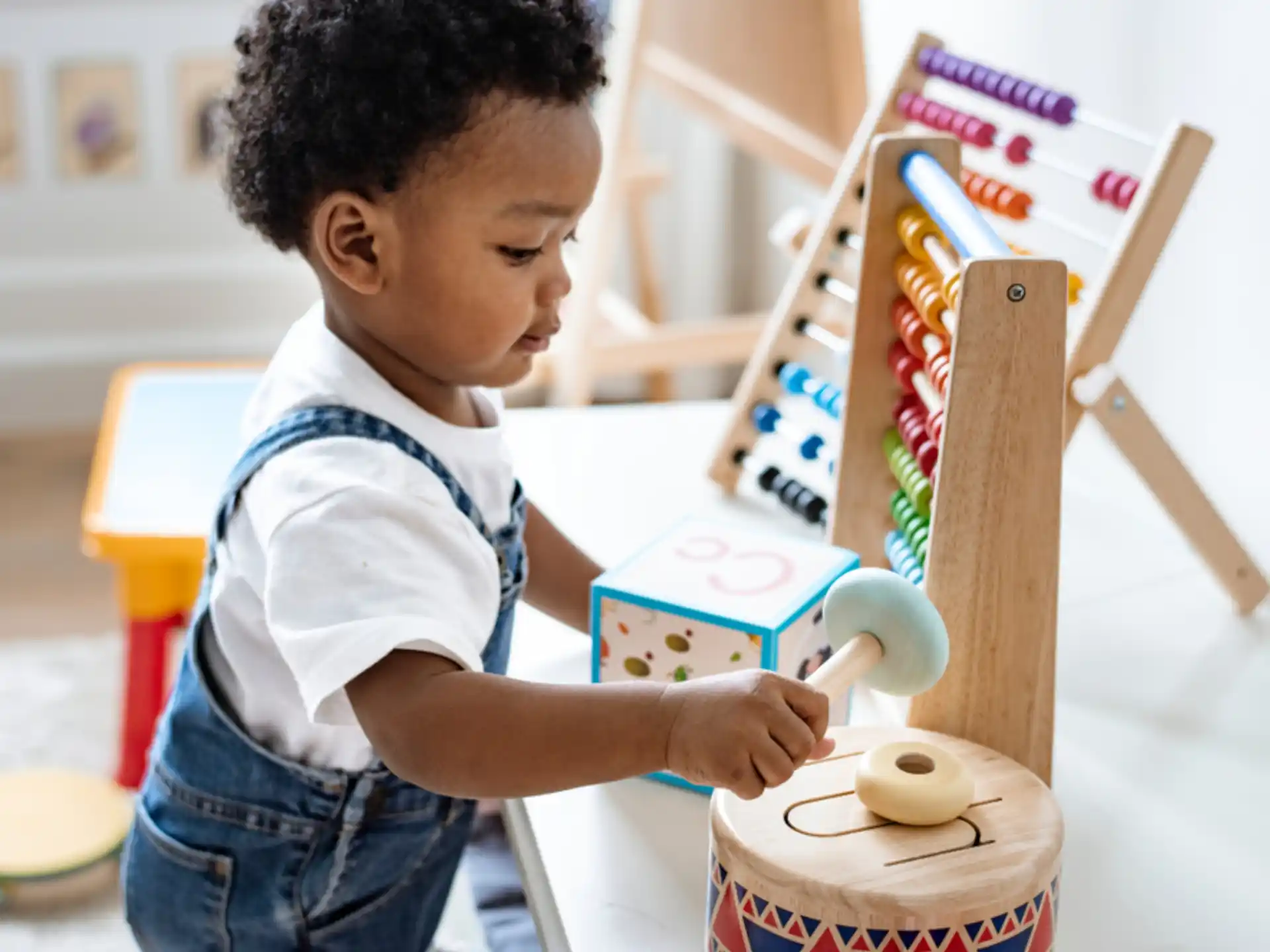 a child playing with a toy