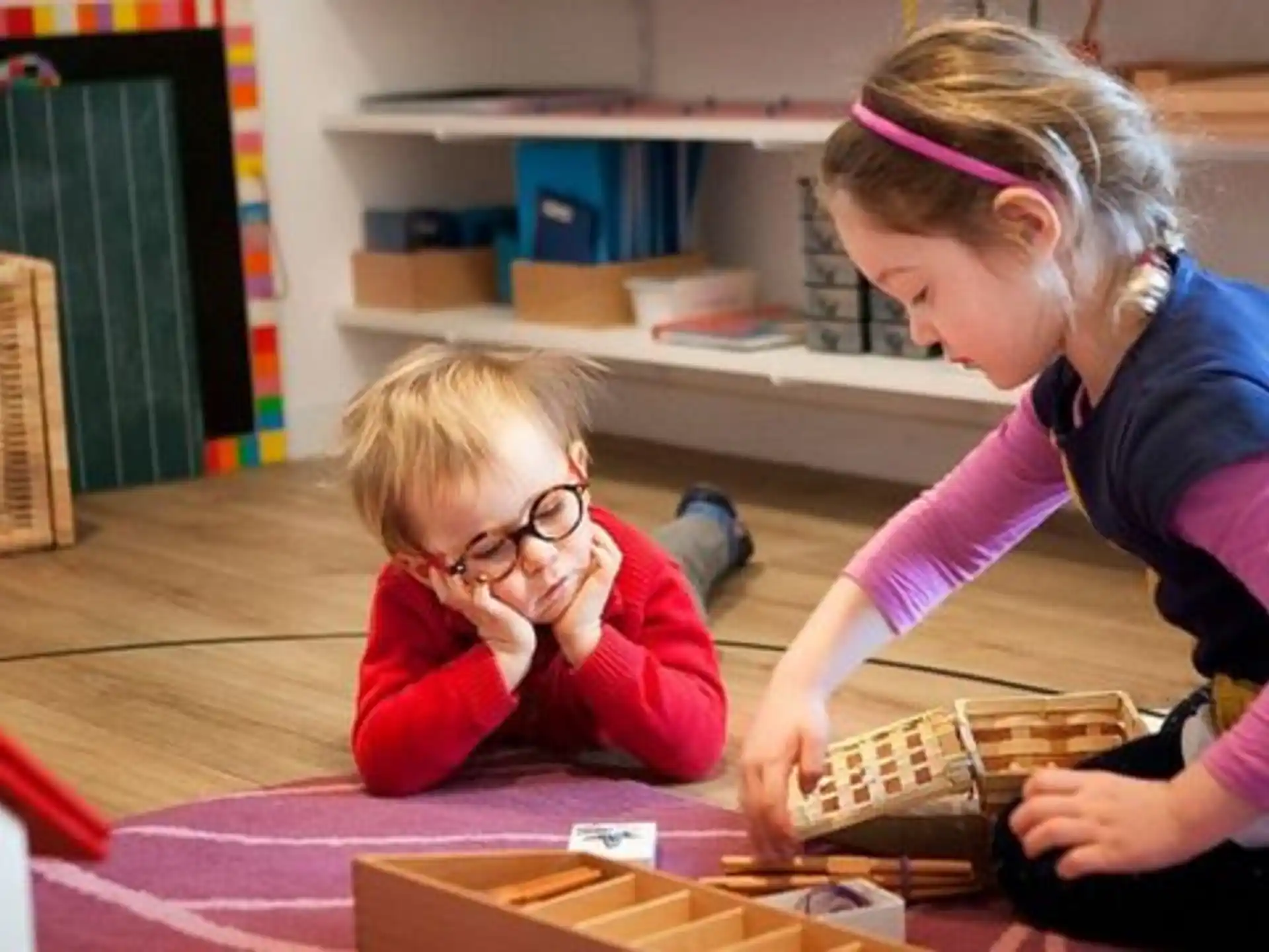 a couple of children playing a game