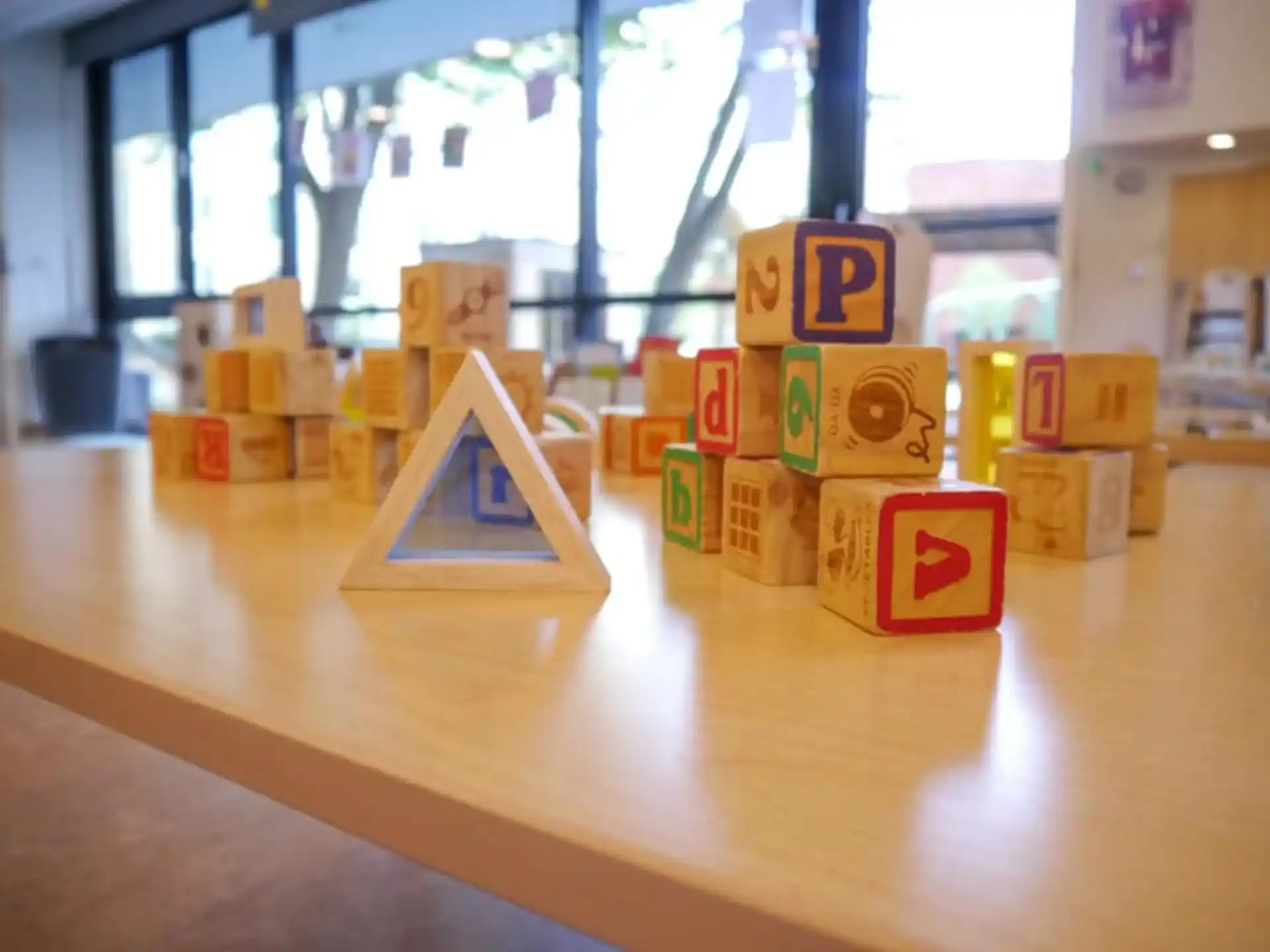 a group of wooden blocks