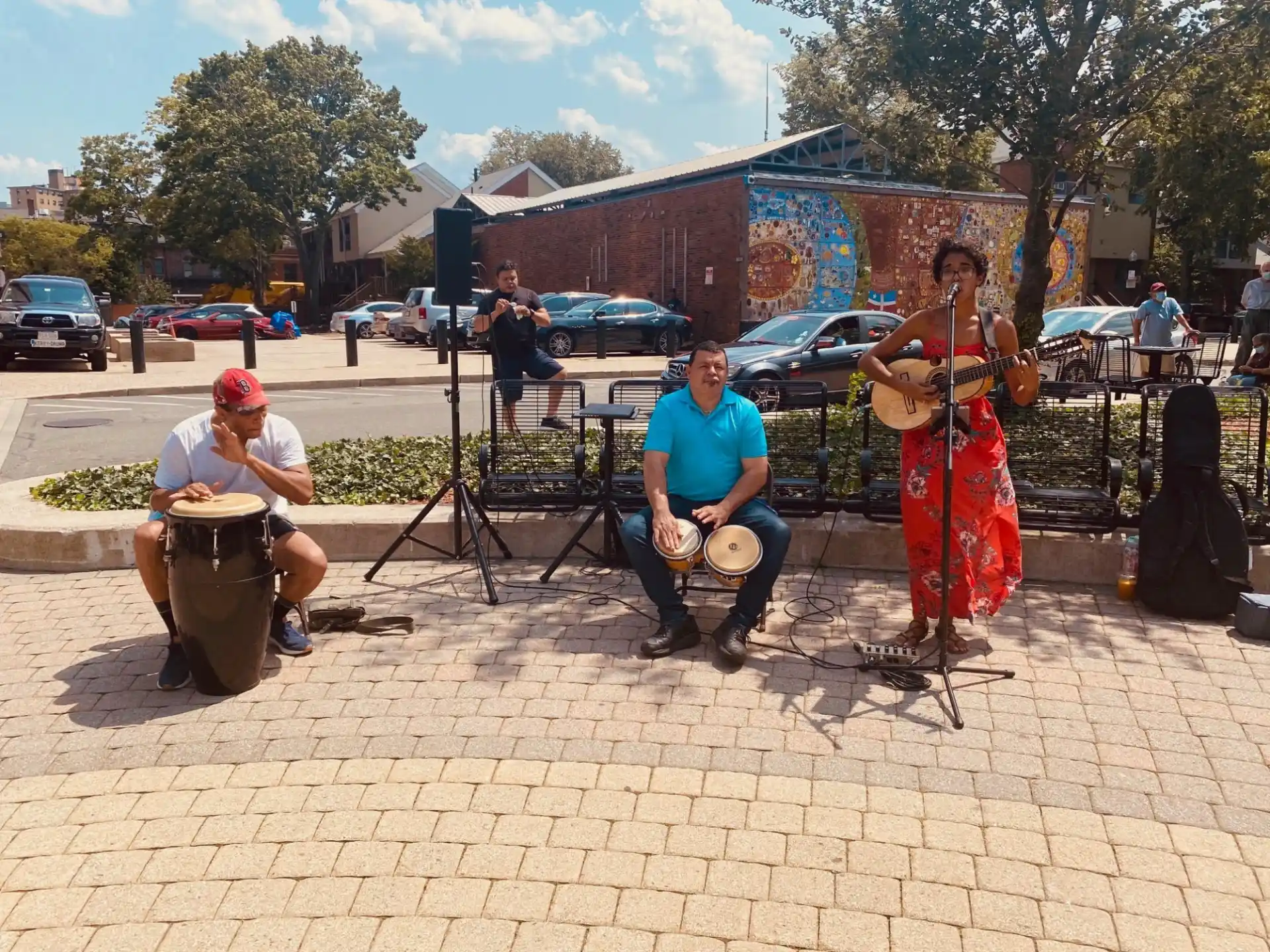 a group of people playing instruments