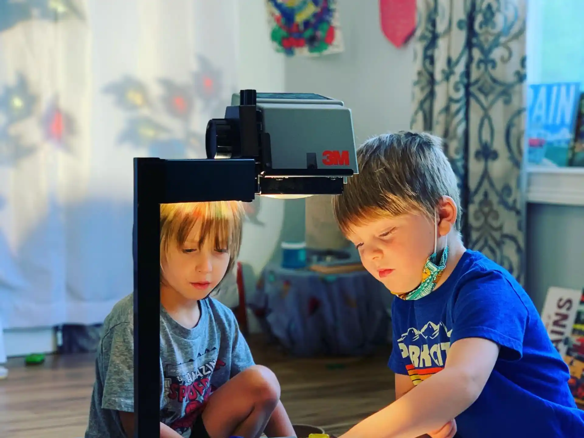 a couple of kids playing a board game