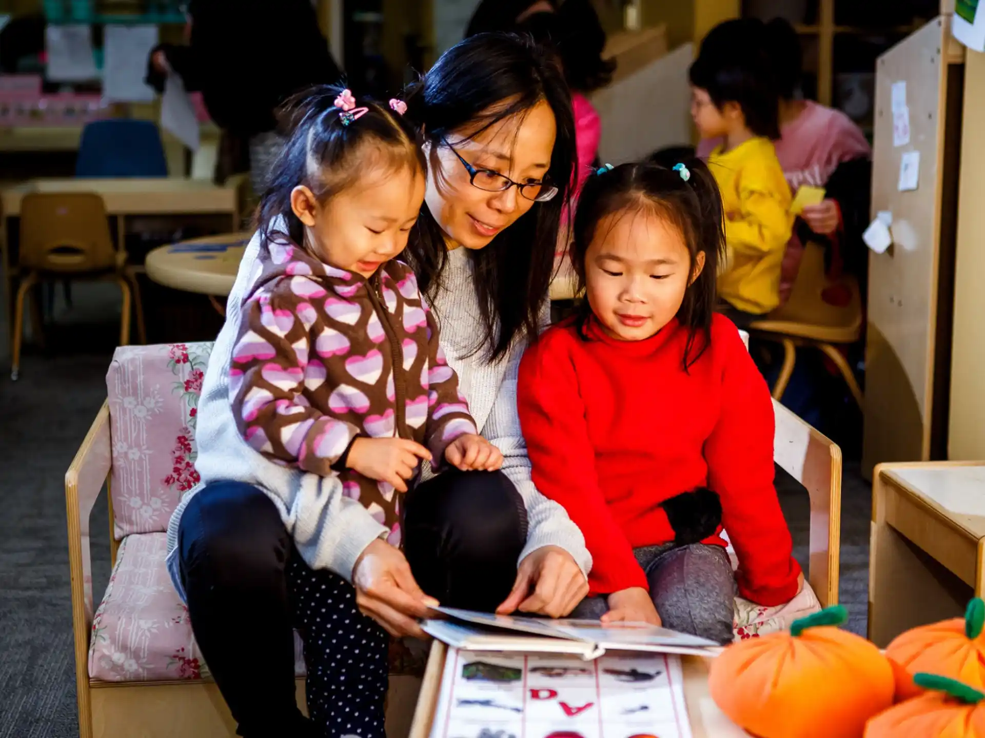 a person and two children