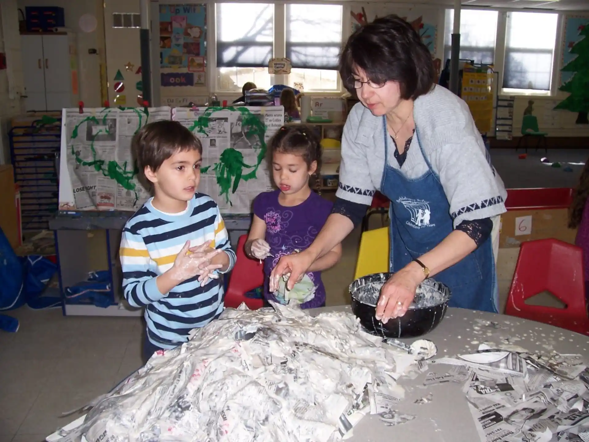 a person and two children