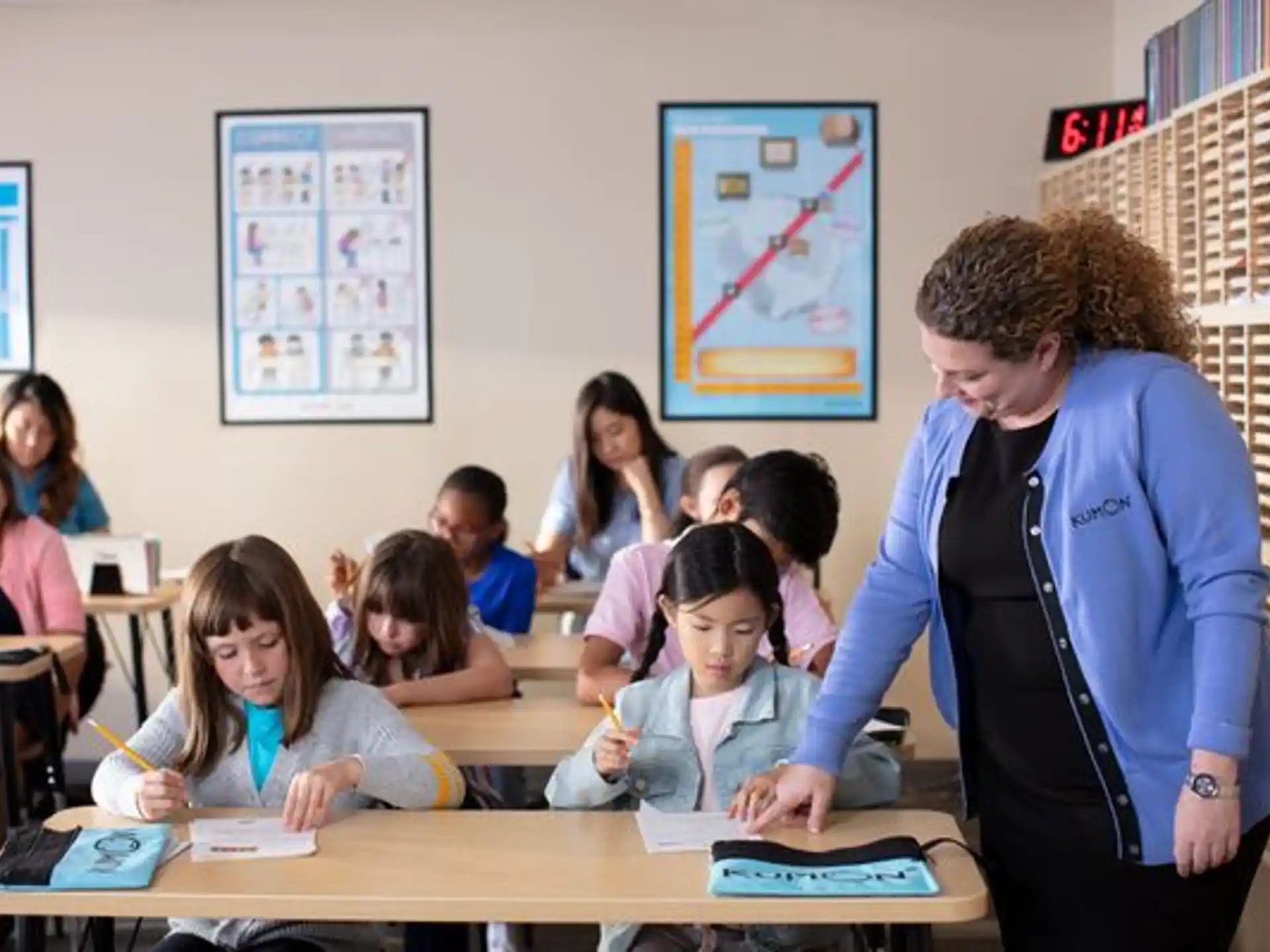 a teacher teaching her students