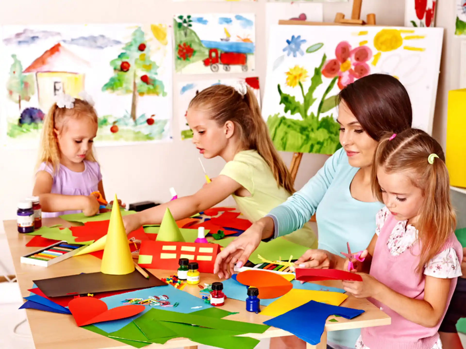 a group of children playing with toys