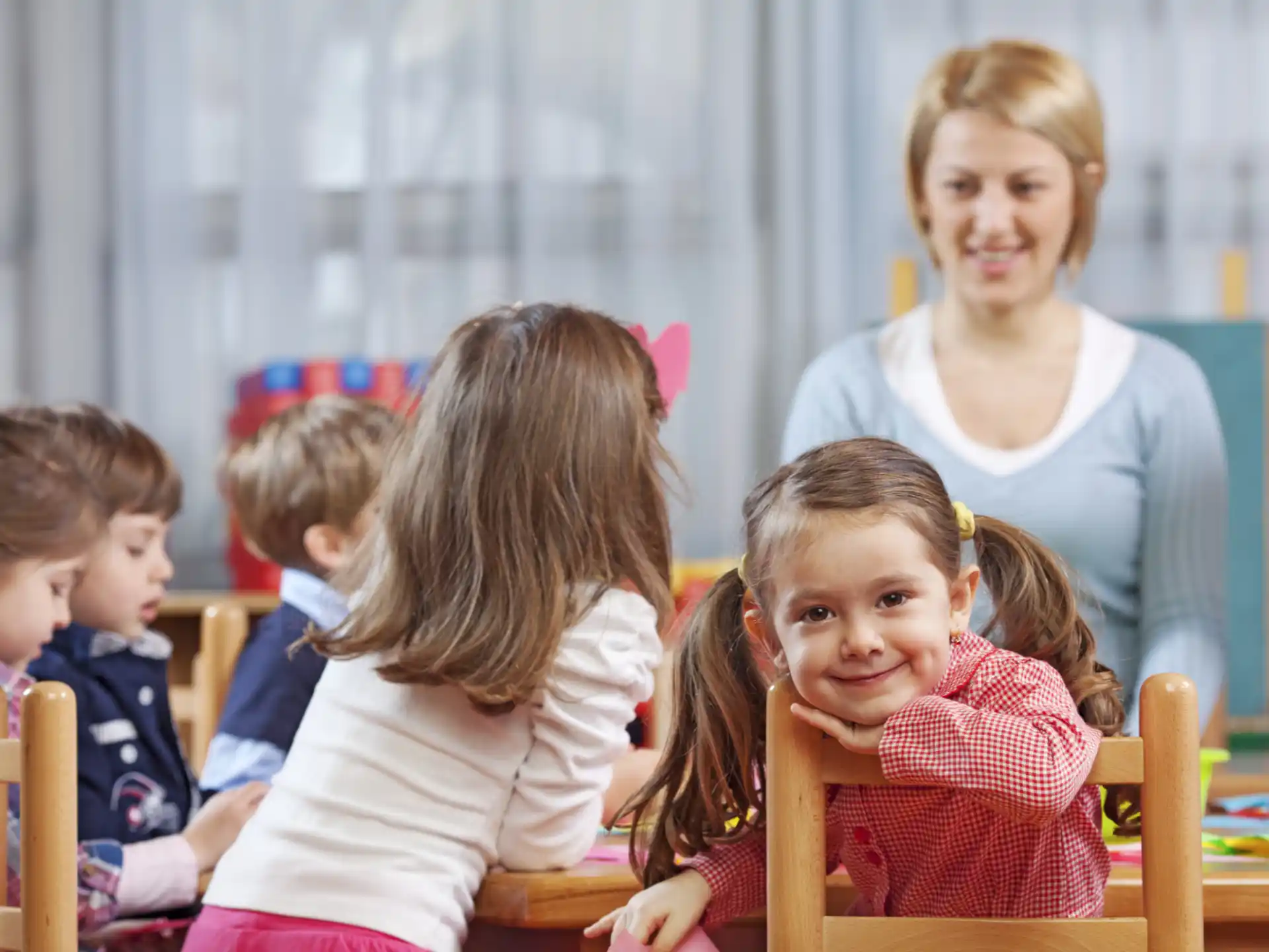 a person and several children