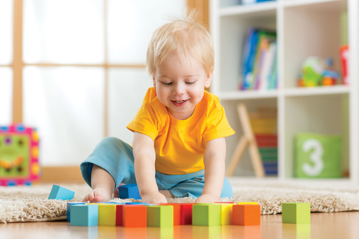 a child playing with toys