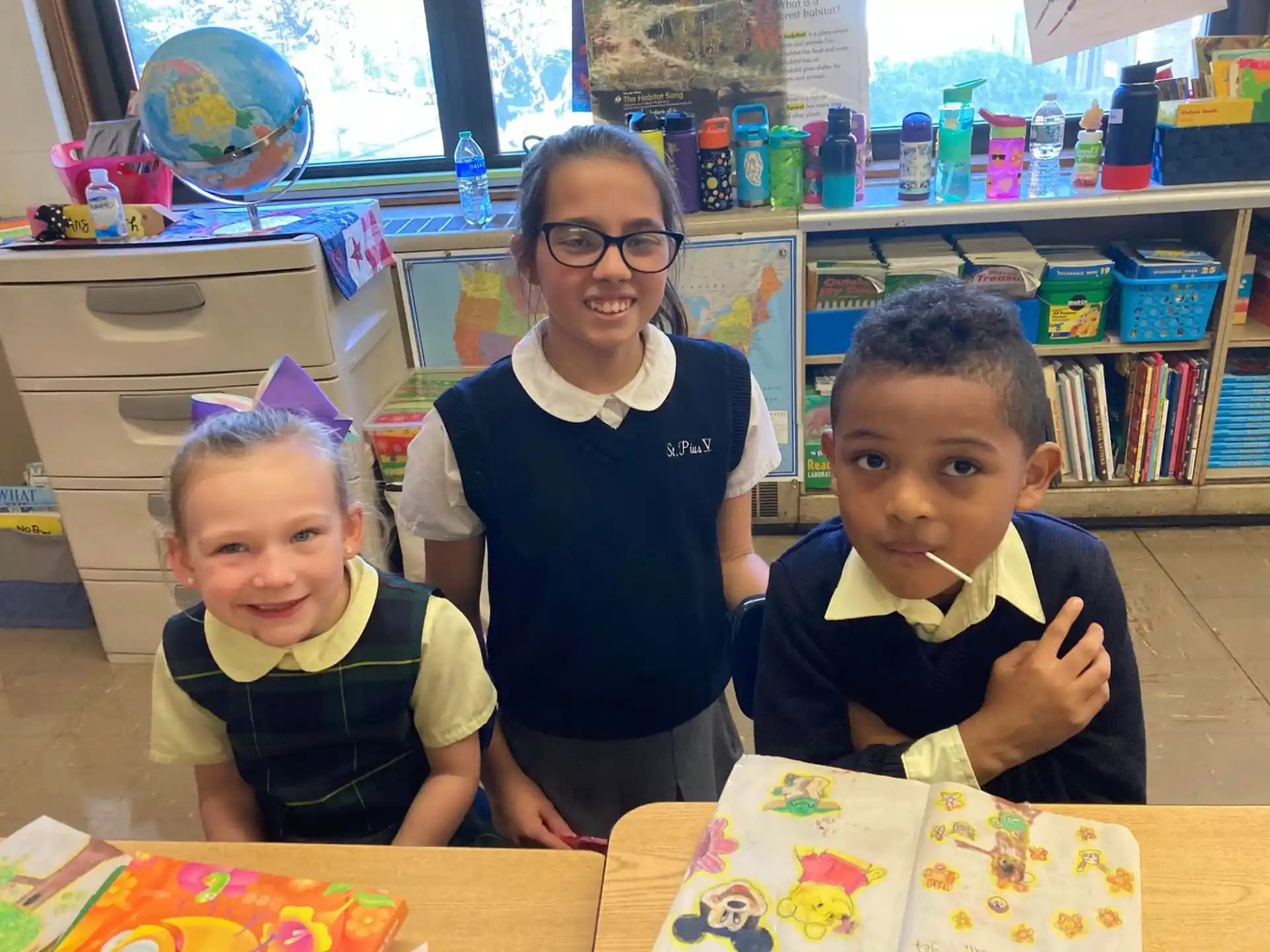 a person and two children