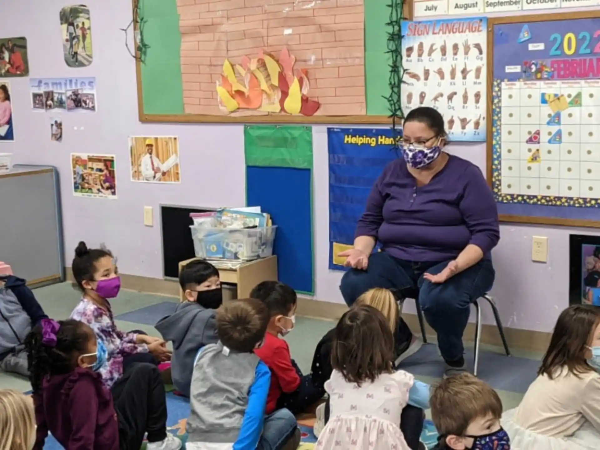 a teacher teaching a class