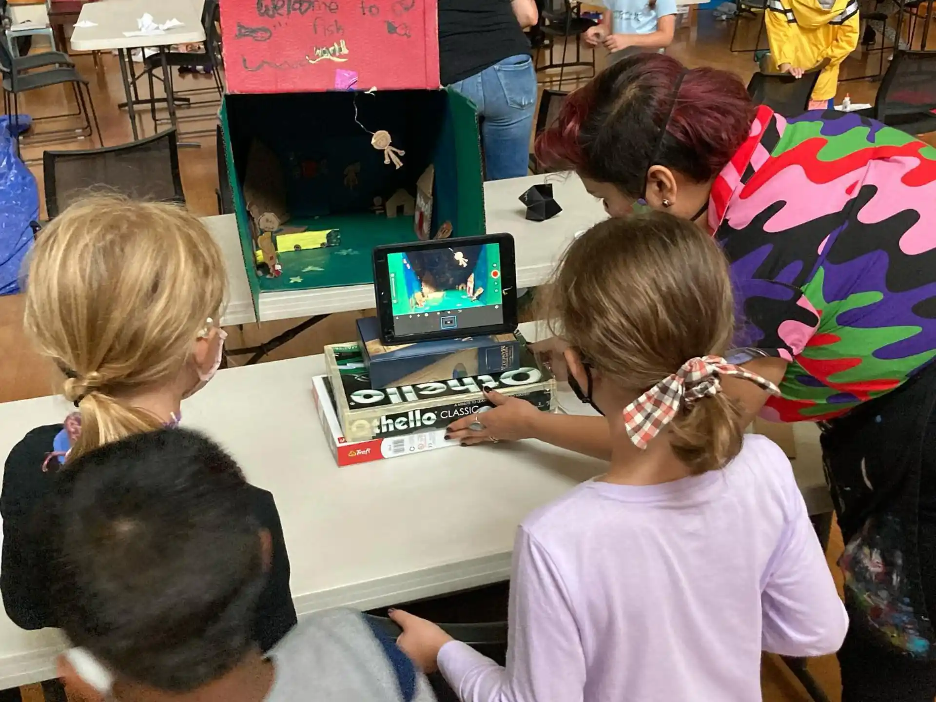 a group of children playing a game