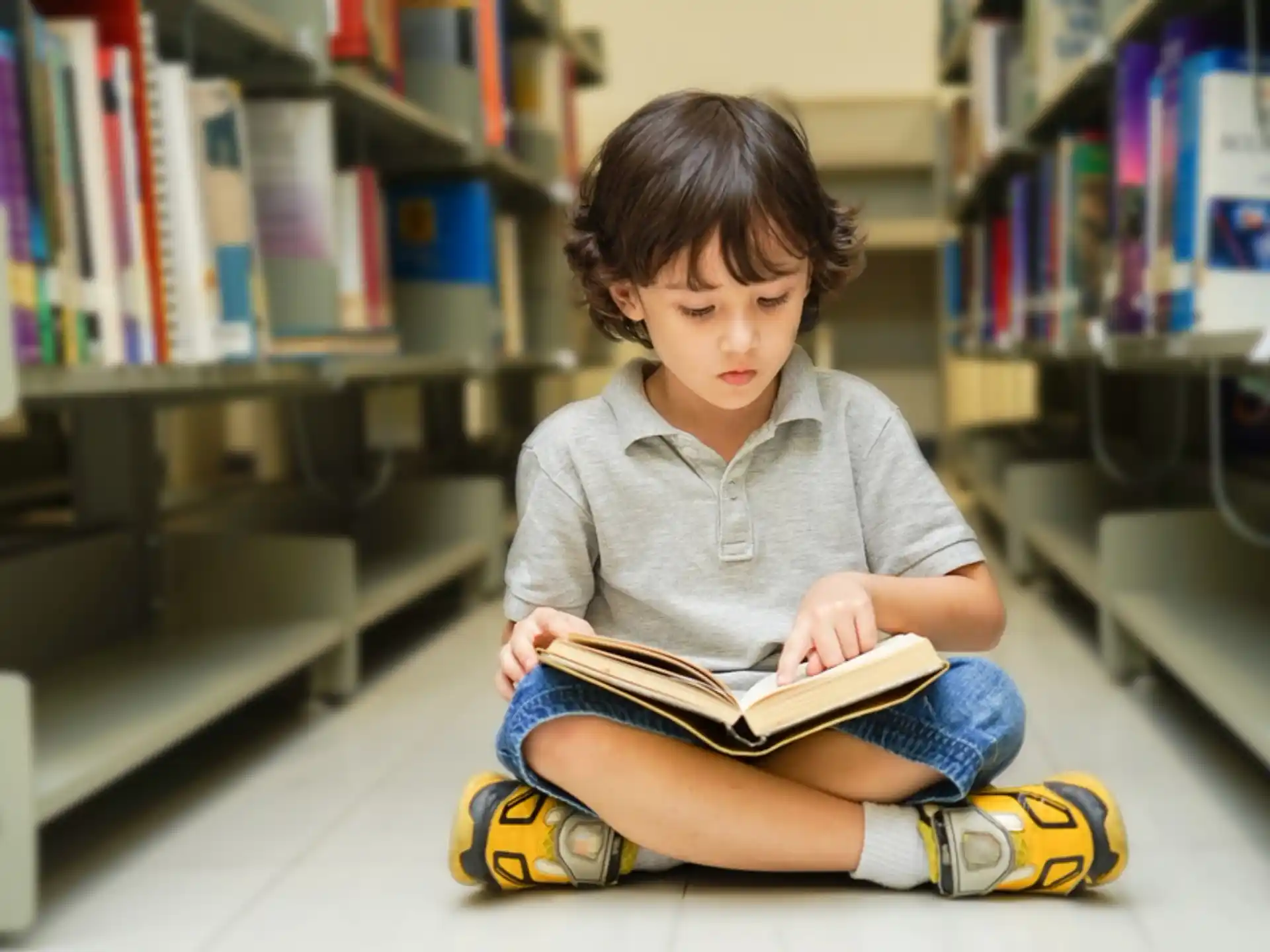 a child reading a book