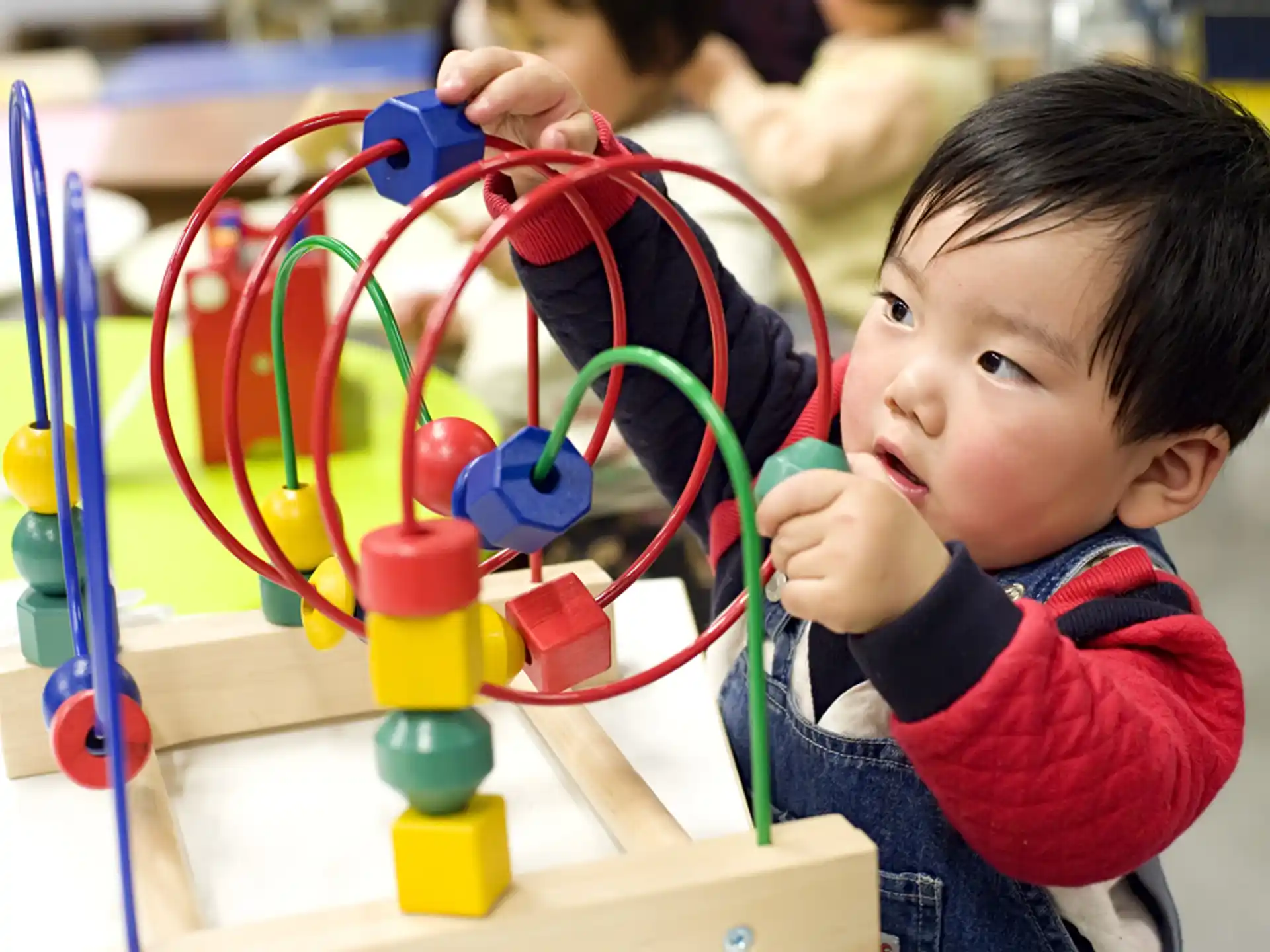 a child playing with toys