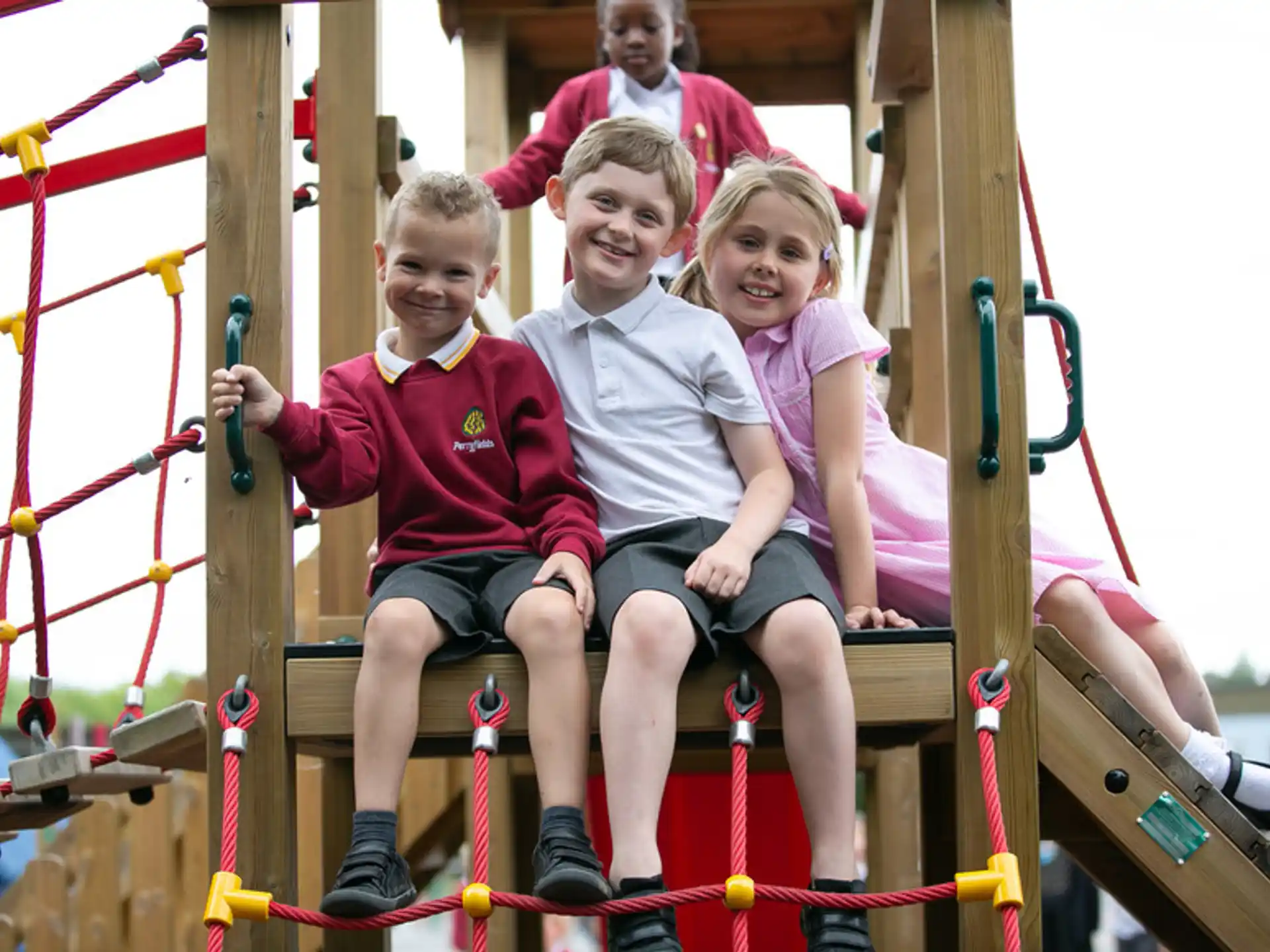 a group of children on a playground