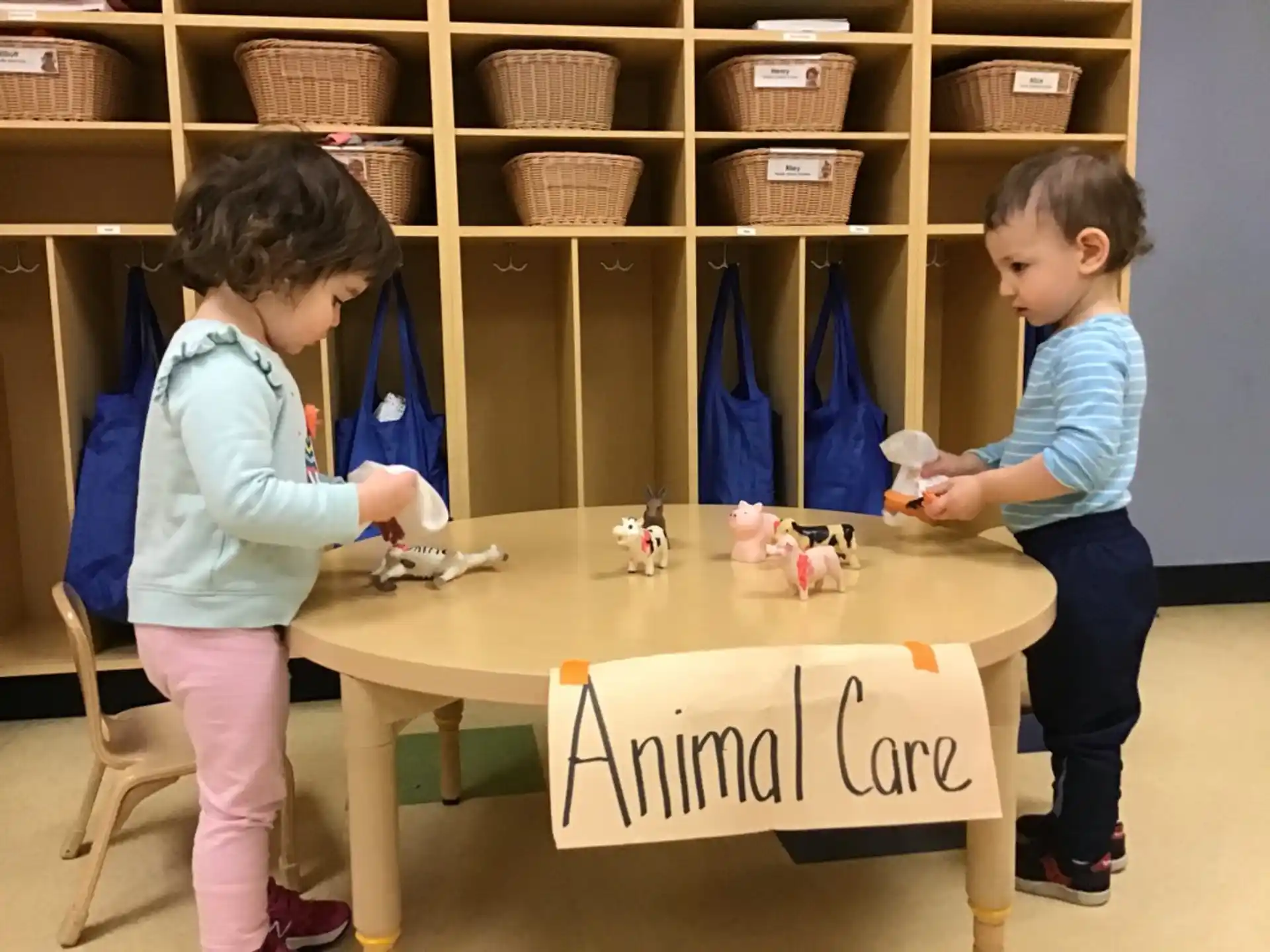 a couple of children playing a game