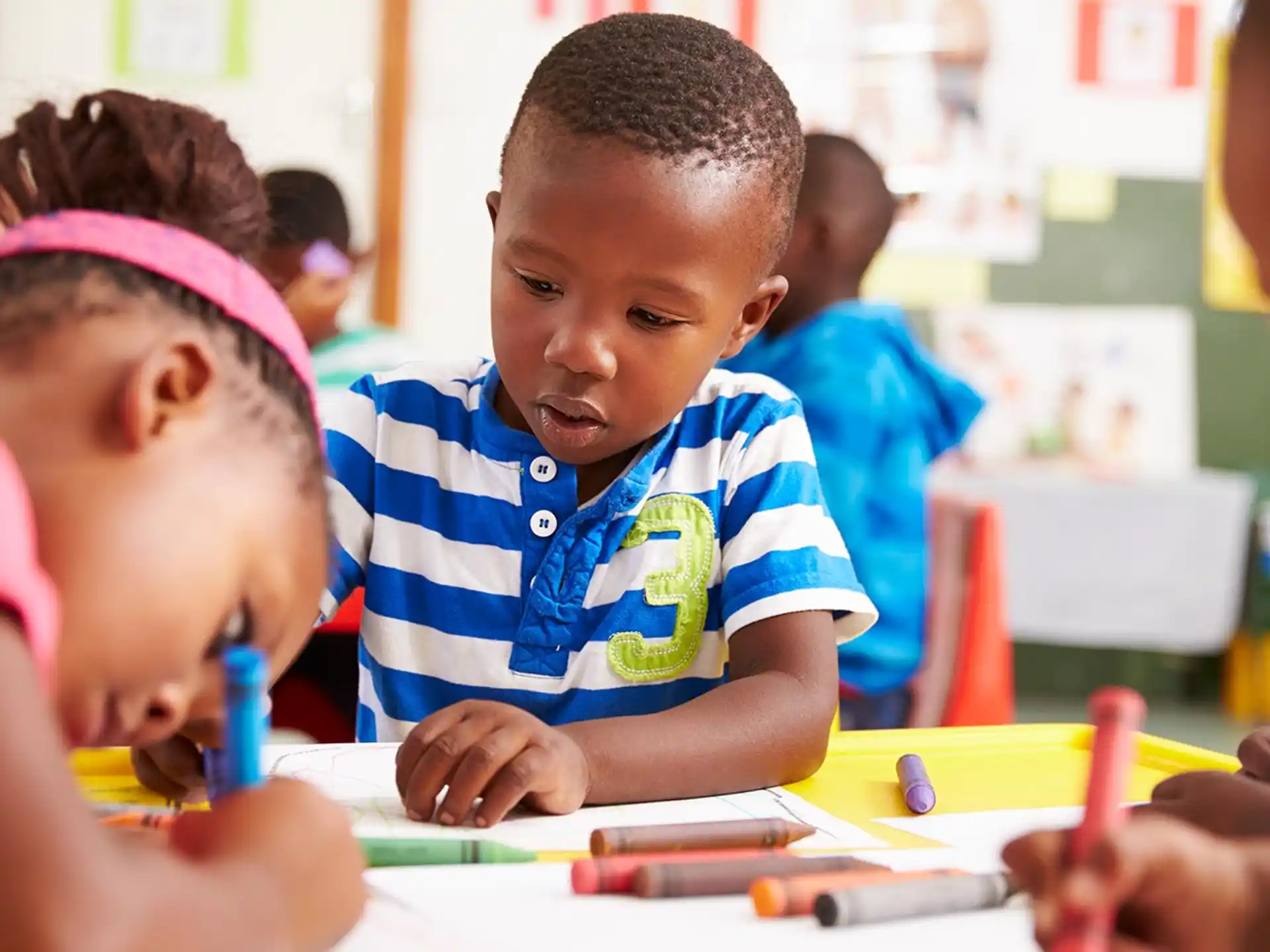a few children in a classroom