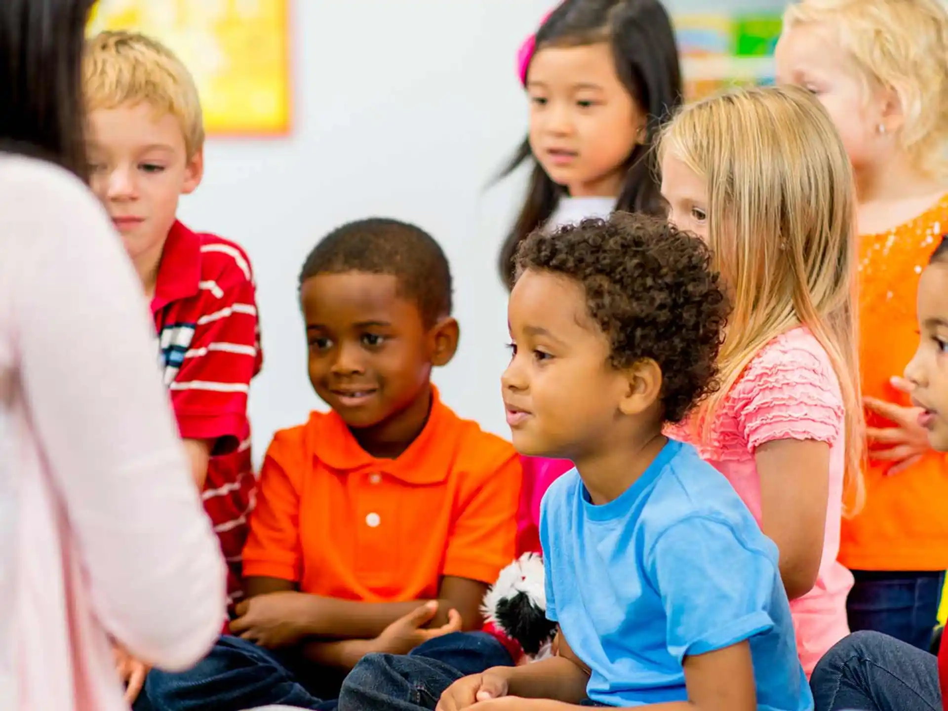 a group of children sitting together